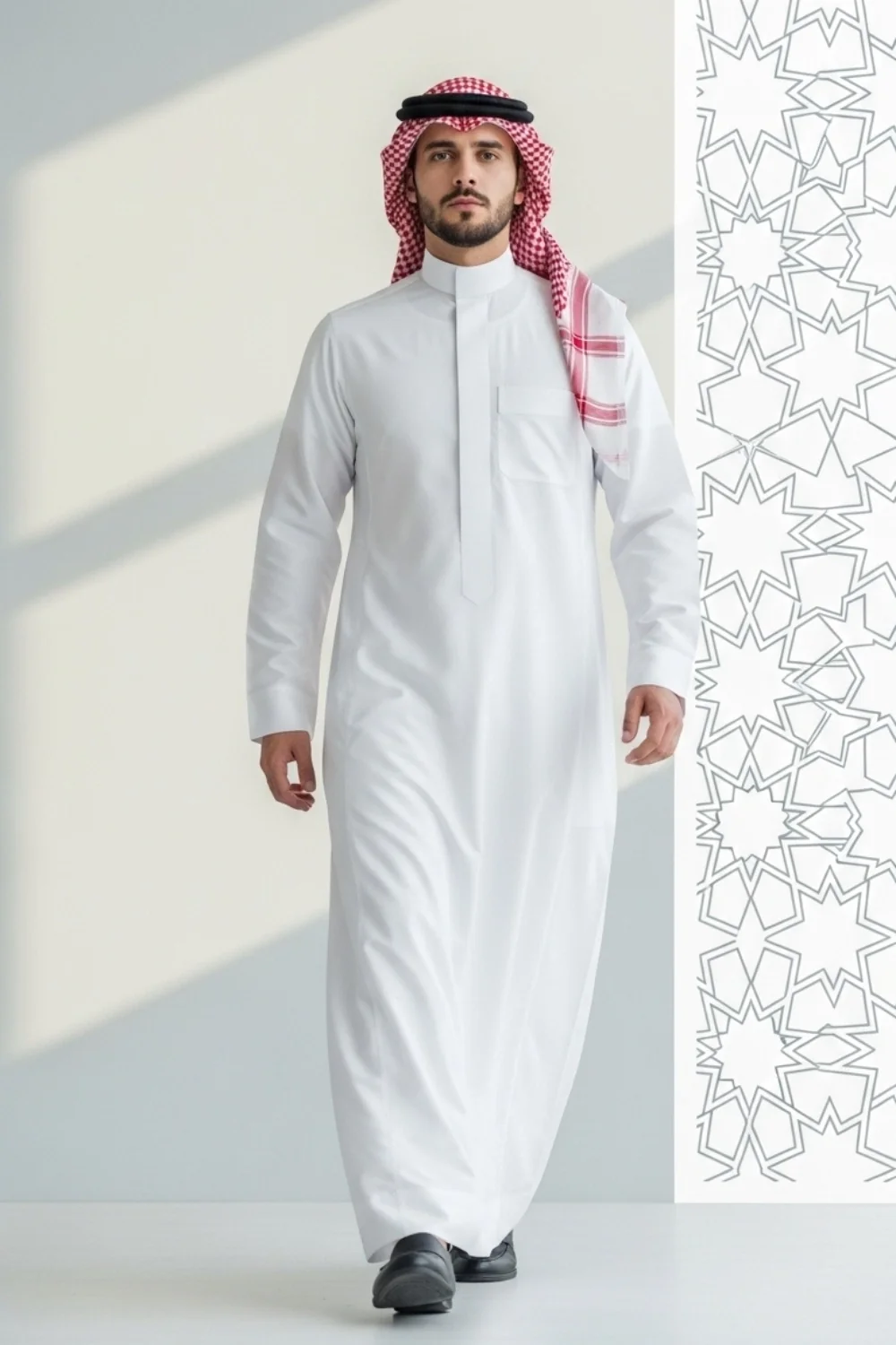 White Emirati Thobe | By Shabab al Yola | Stellar Edition