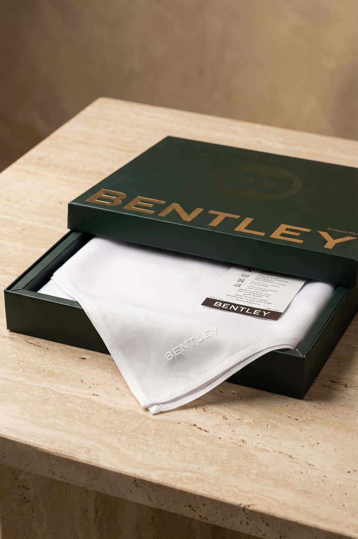 Luxury Bentley White Ghutra in premium packaging. 2