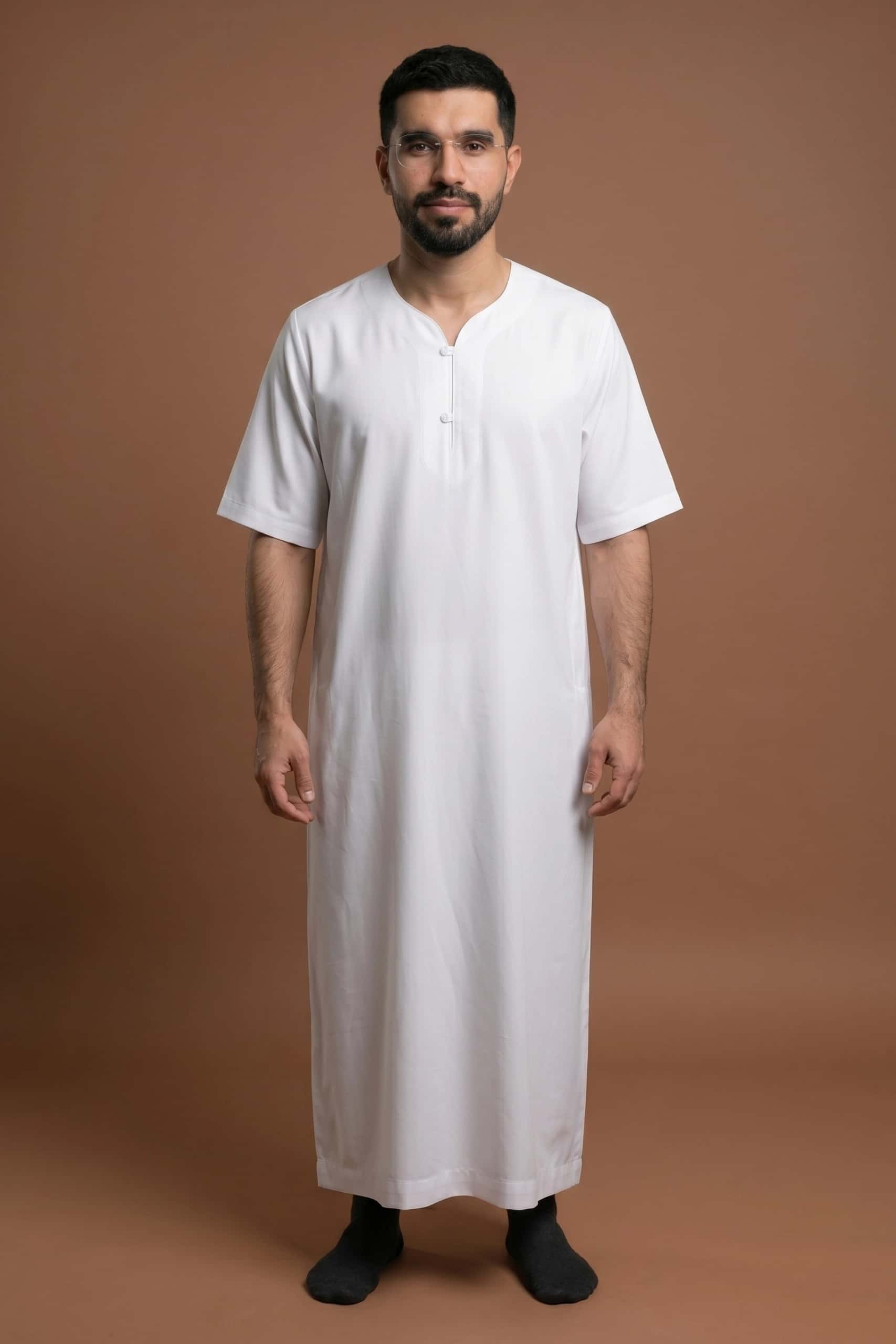 White Cotton Jalabiya for Men
 3