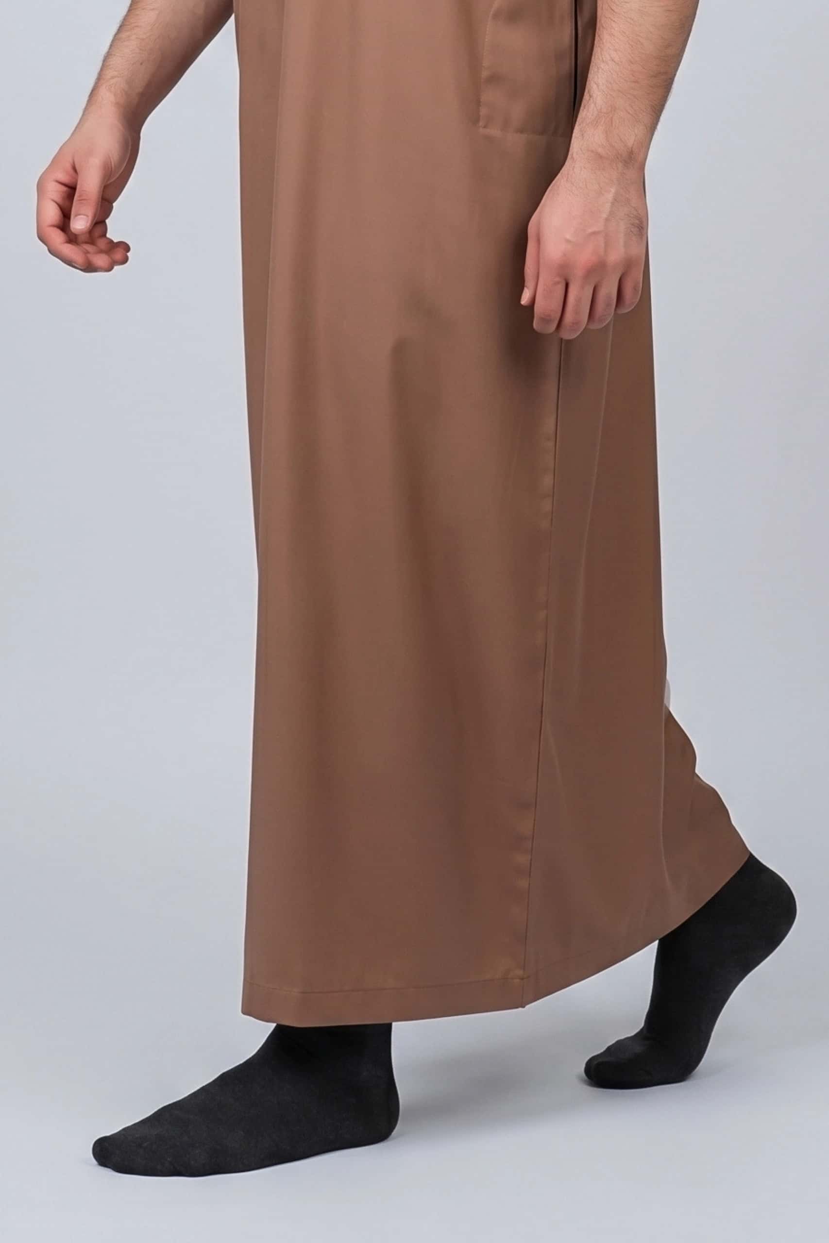 Muted Brown Cotton Jalabiya for Men 6