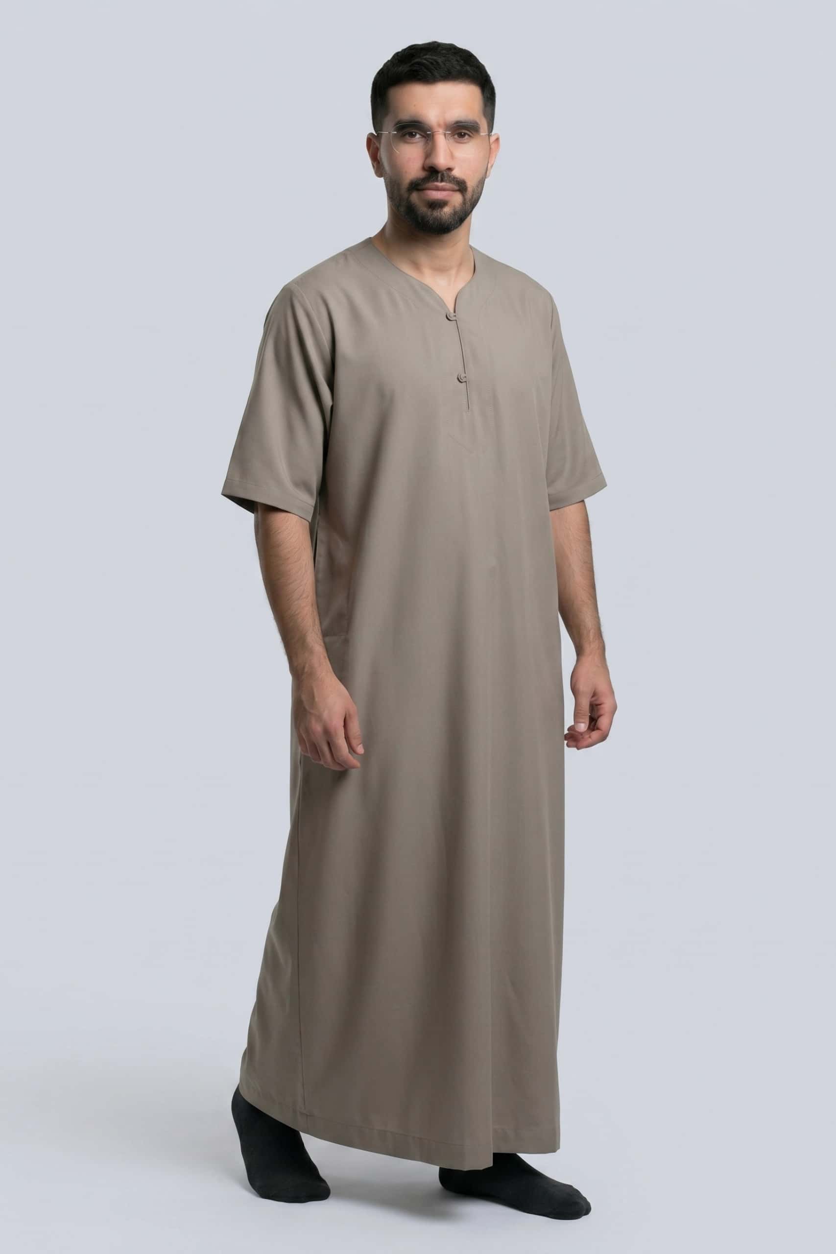 Forgotten Brown Cotton Jalabiya for Men 6