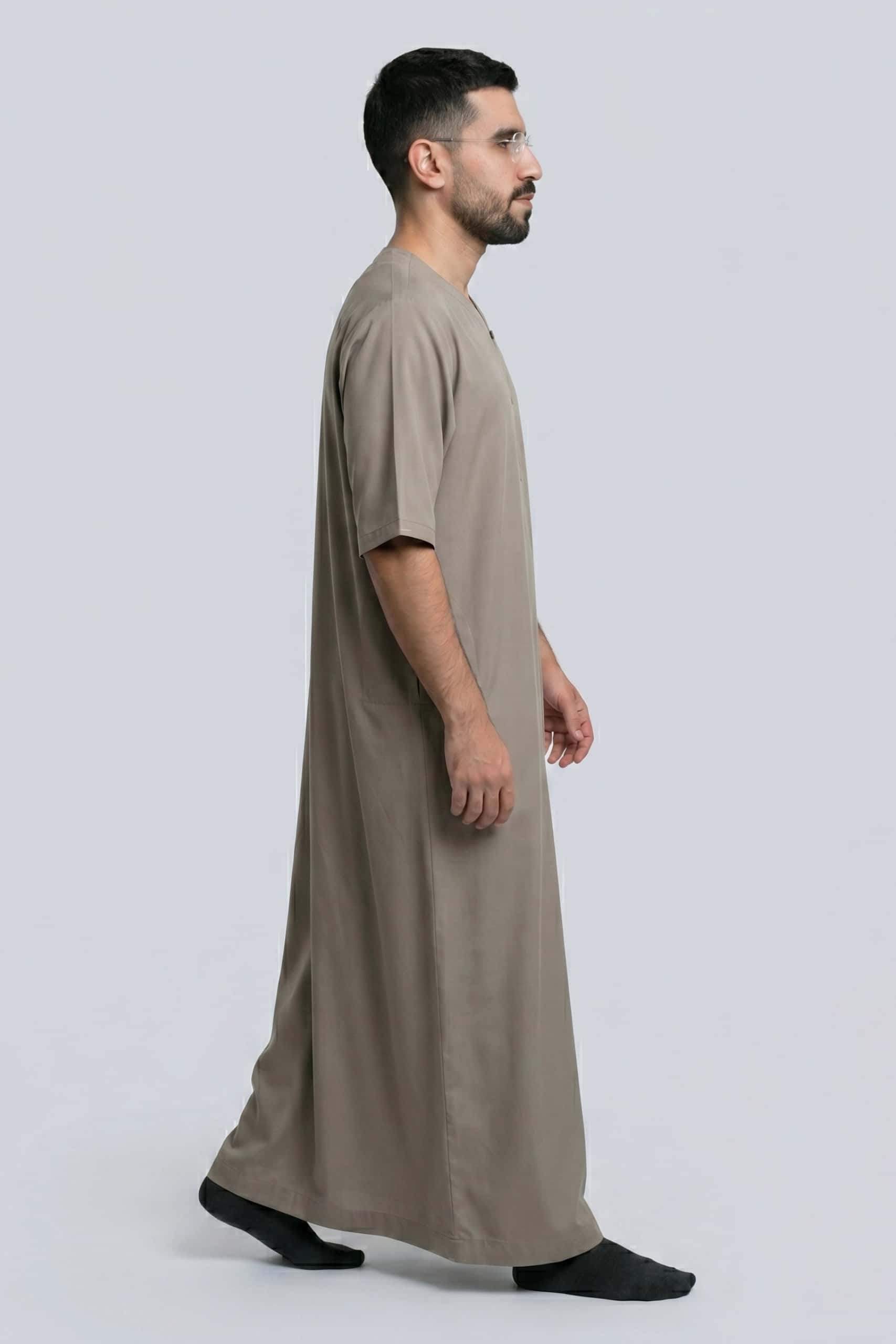 Forgotten Brown Cotton Jalabiya for Men 8