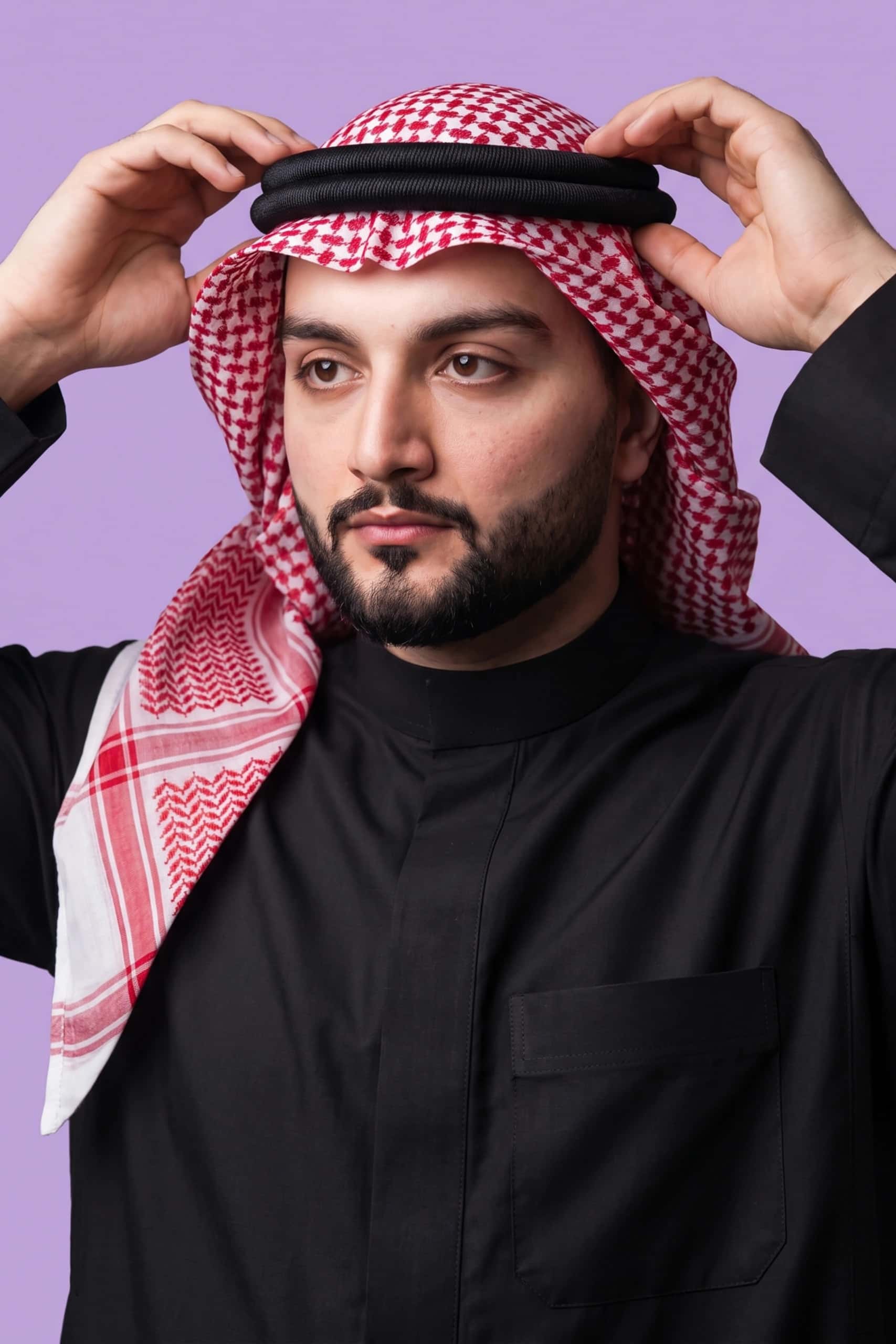 Black Saudi Thobe (Poly-Cotton) 2