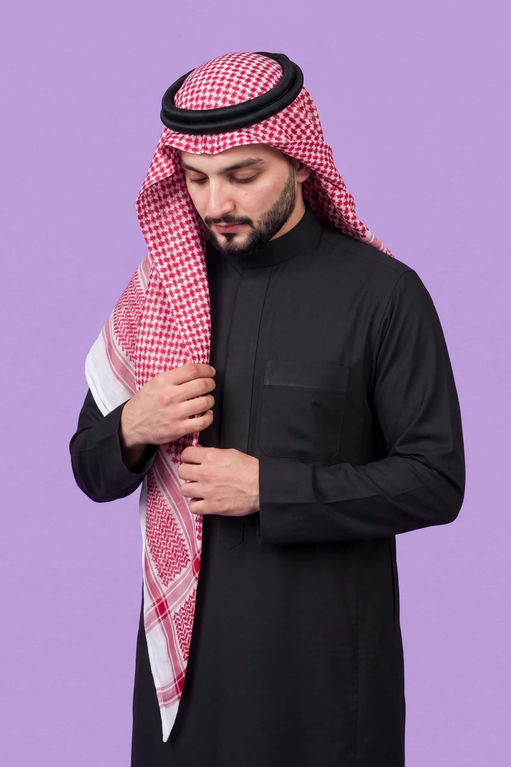 Black Saudi Thobe (Poly-Cotton) 4
