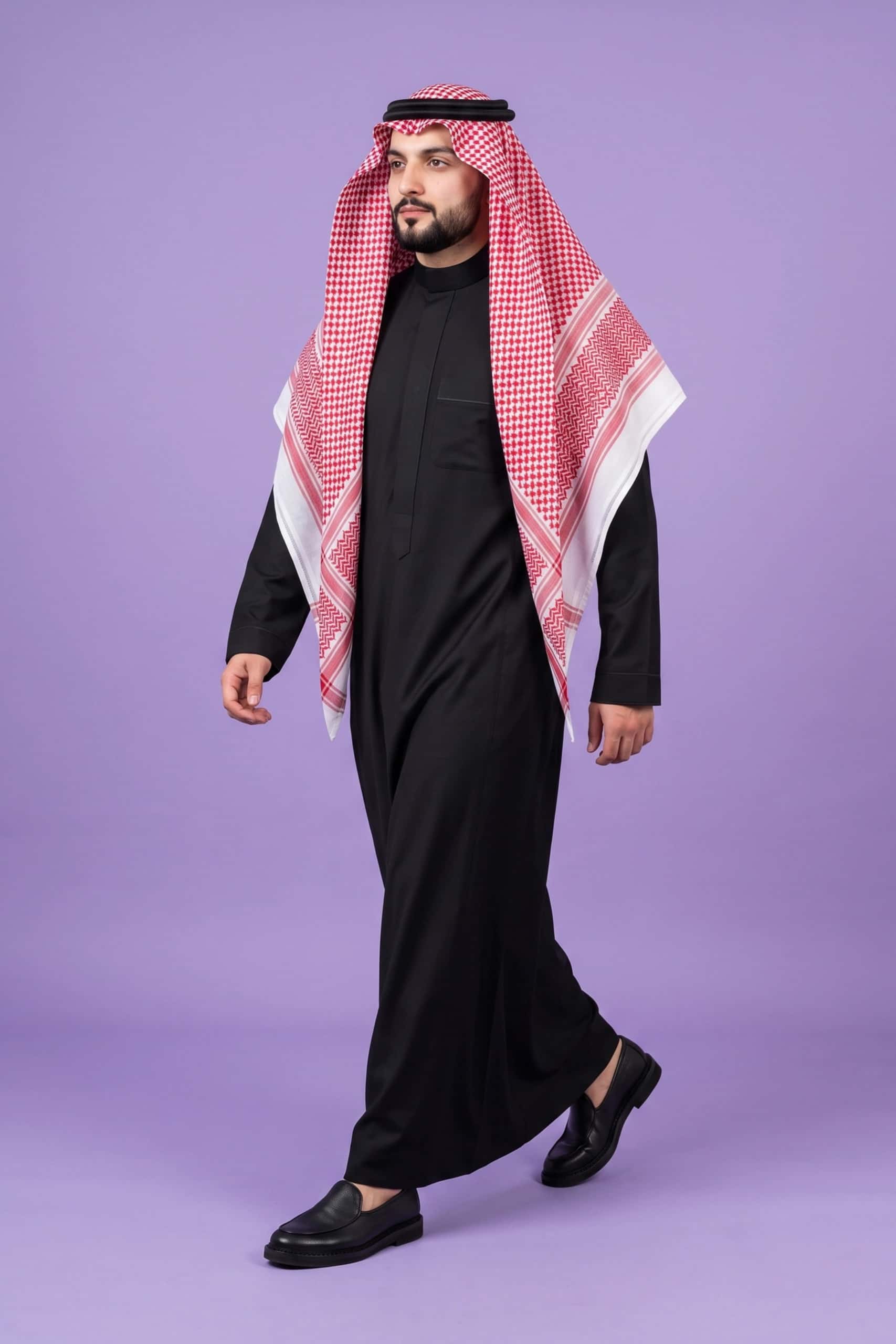 Black Saudi Thobe (Poly-Cotton) 6