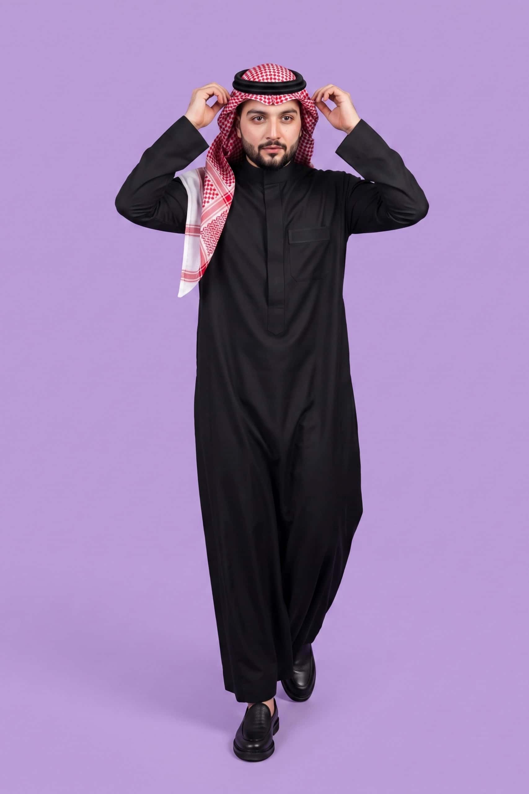 Black Saudi Thobe (Poly-Cotton) 8