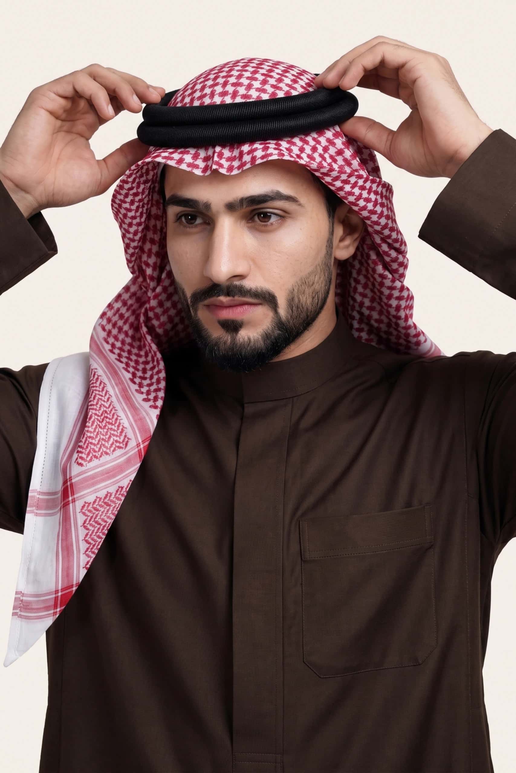 Dark Brown Saudi Thobe (Poly-Cotton) 4