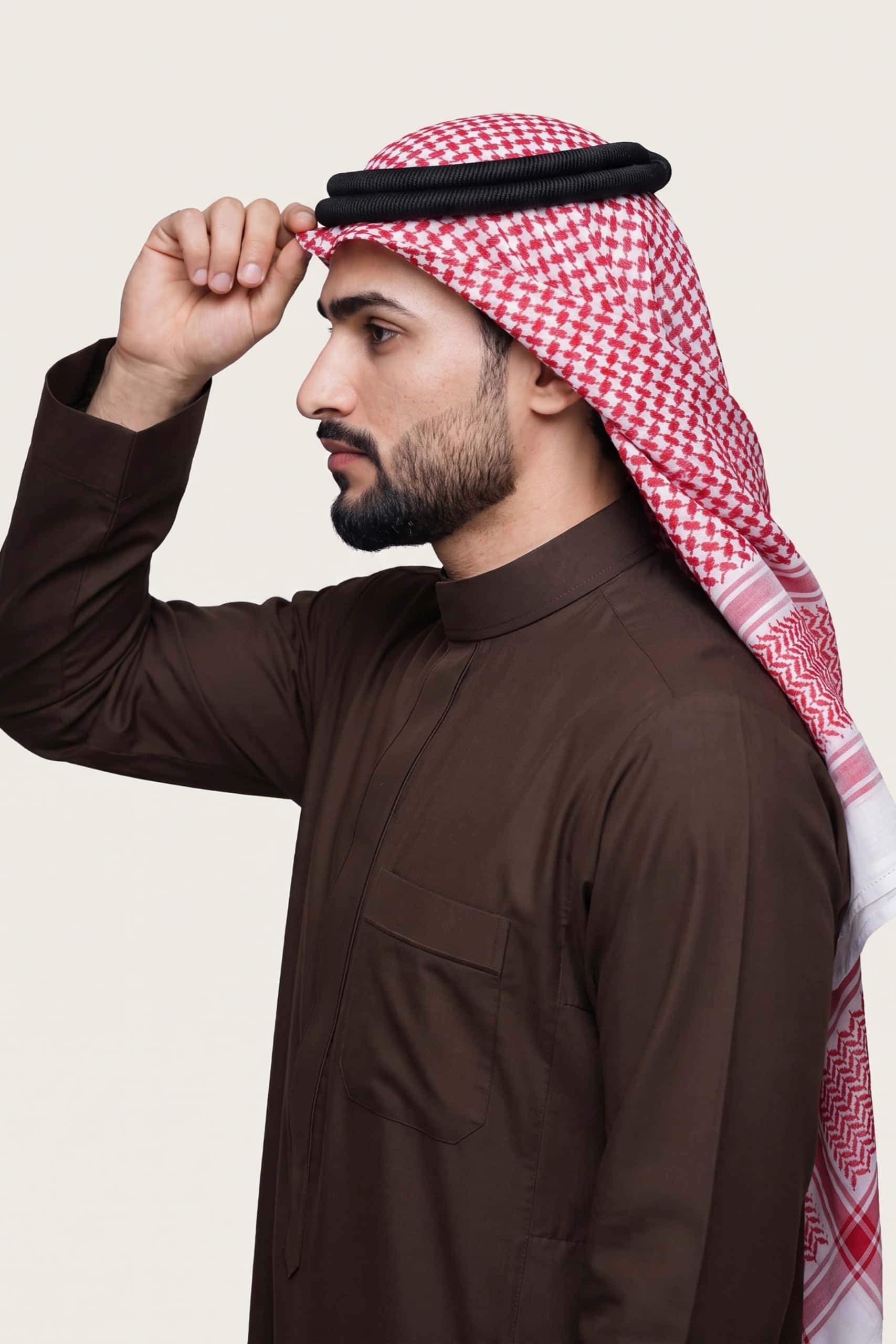 Dark Brown Saudi Thobe (Poly-Cotton) 5