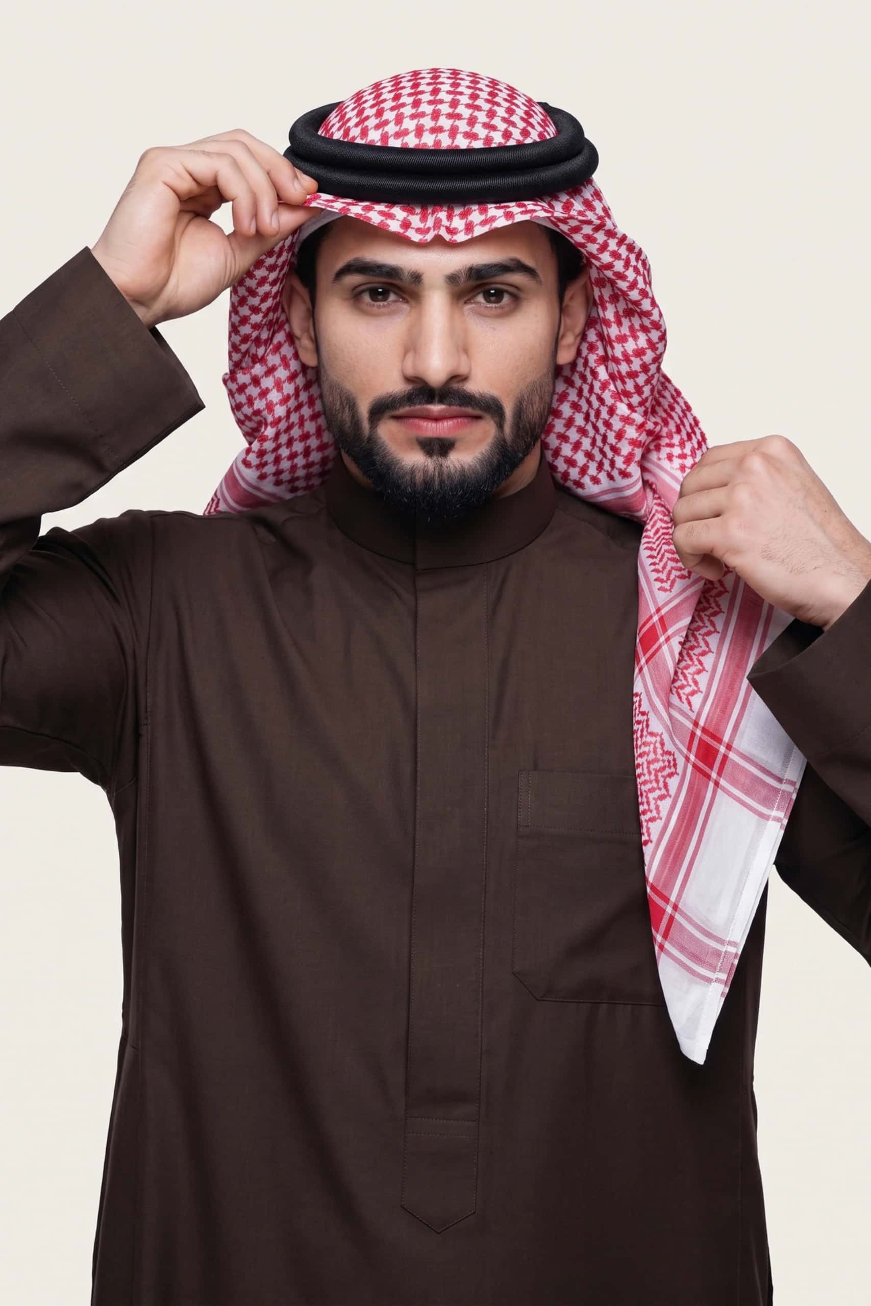 Dark Brown Saudi Thobe (Poly-Cotton) 2