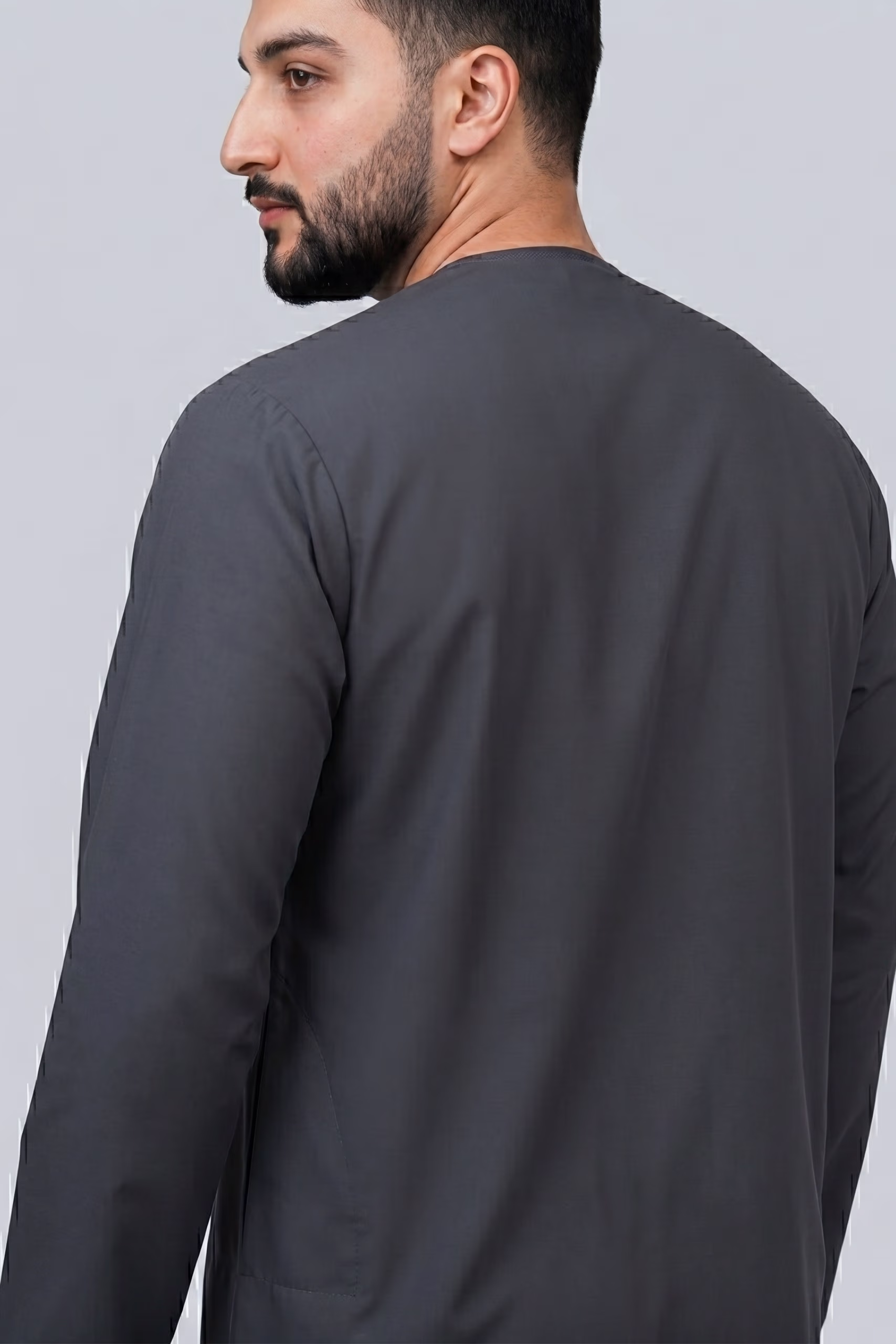 Dark Grey Omani Dishdasha 9