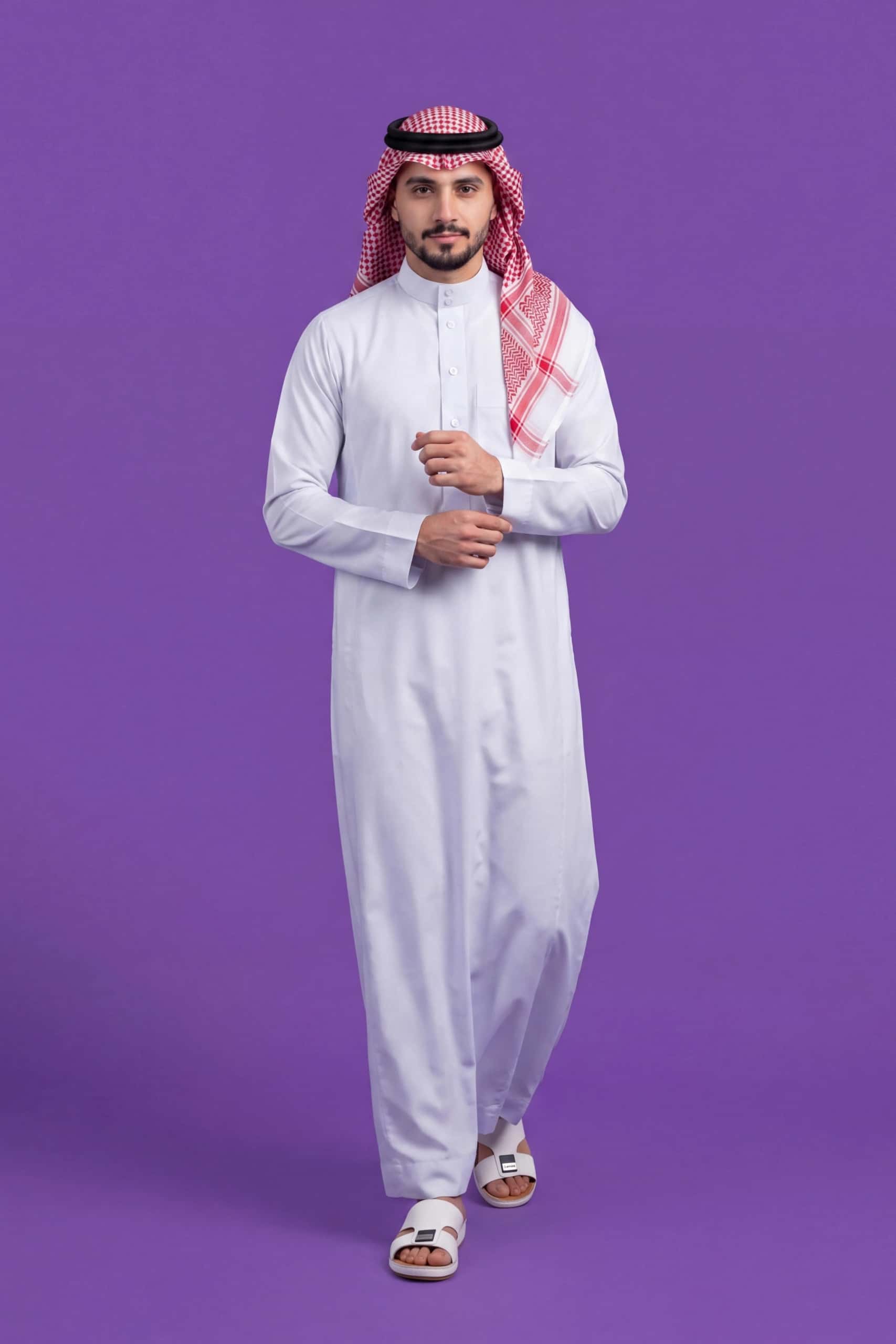 Glacier White Saudi Thobe 4
