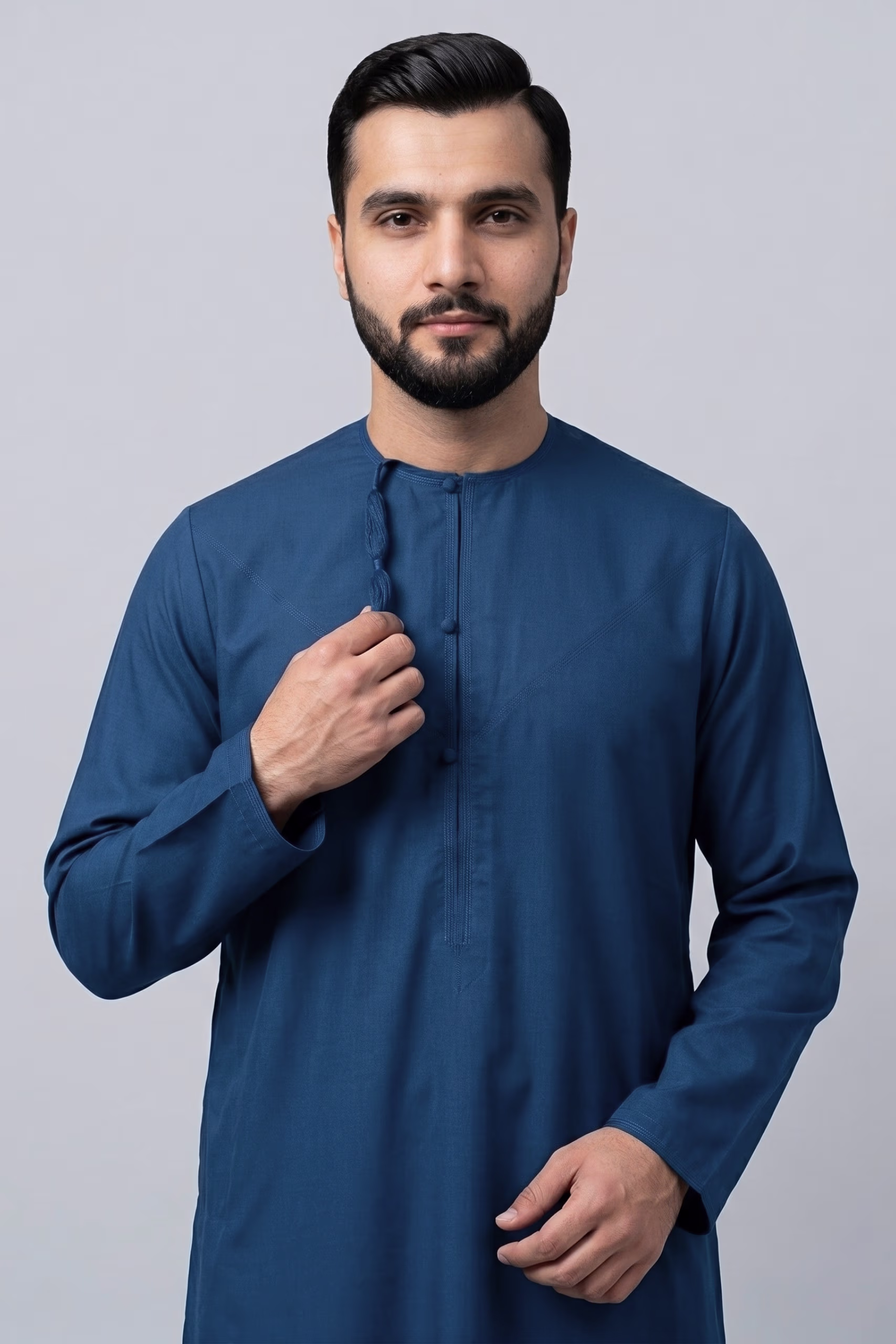 Navy Blue Omani Dishdasha 2