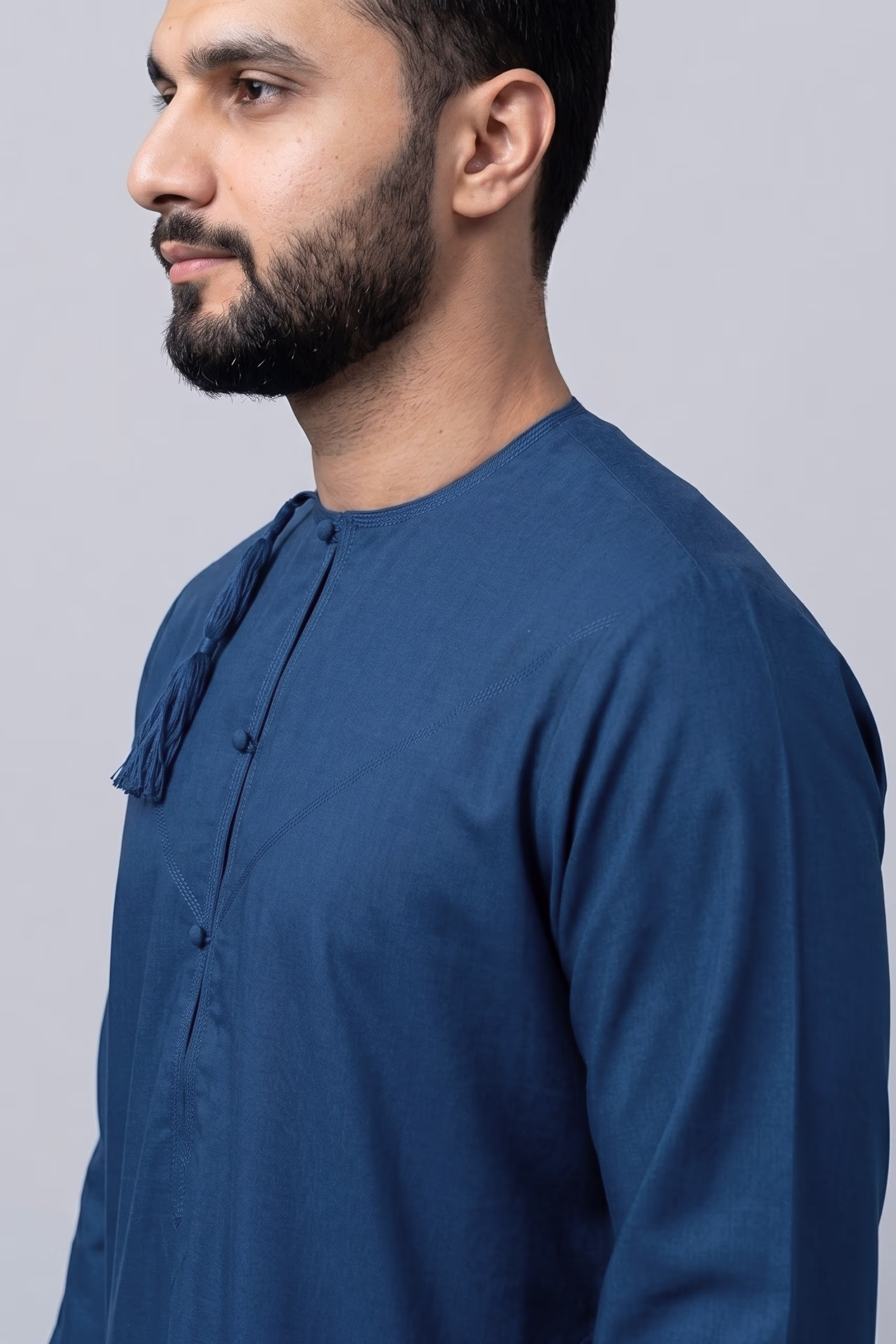 Navy Blue Omani Dishdasha 9