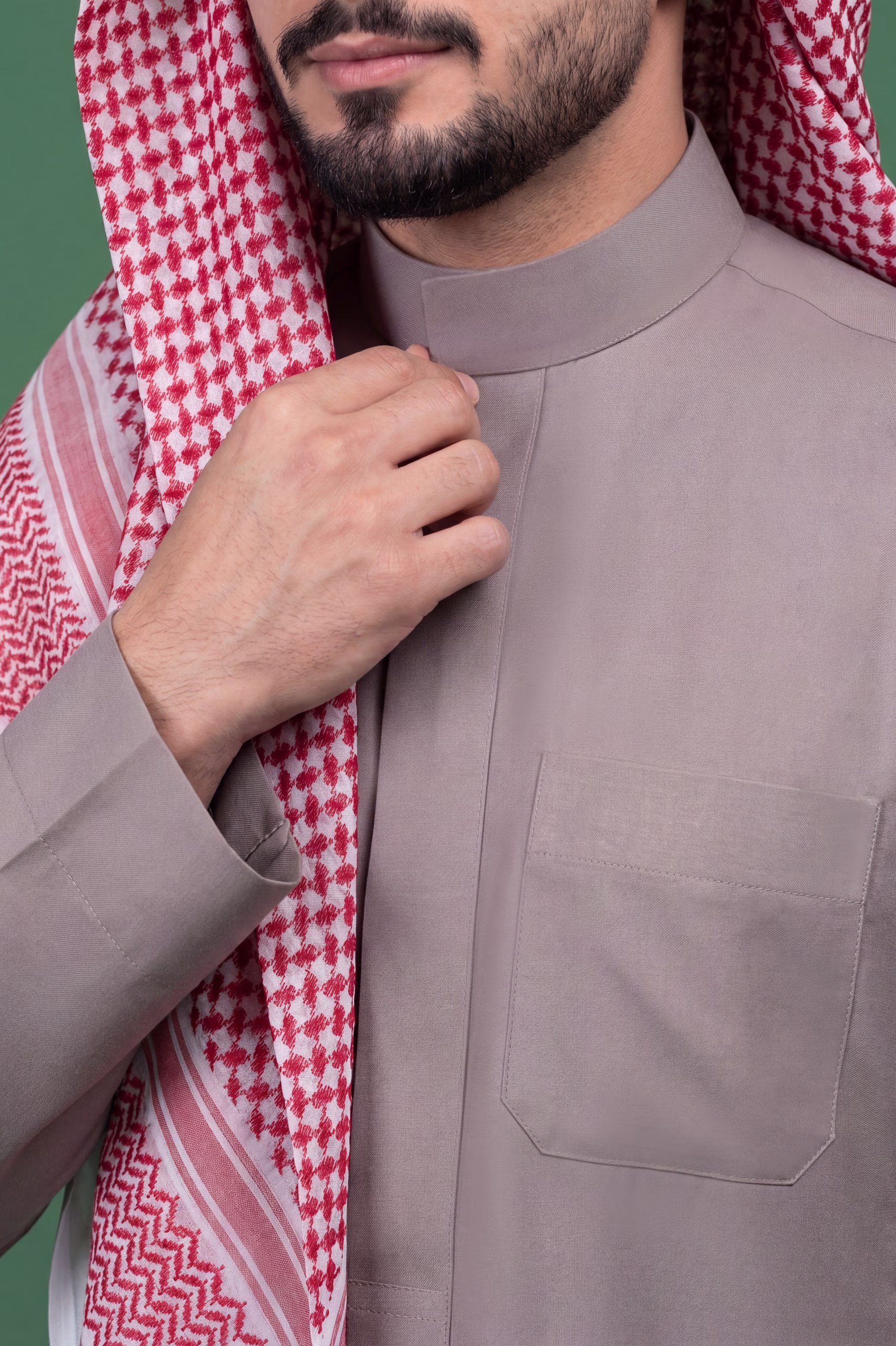 Pinkish Grey Saudi Thobe 6