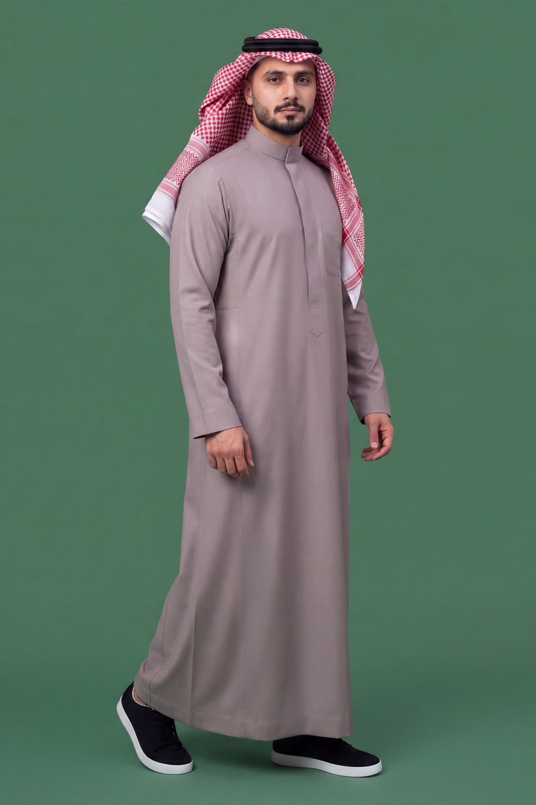 Pinkish Grey Saudi Thobe 5
