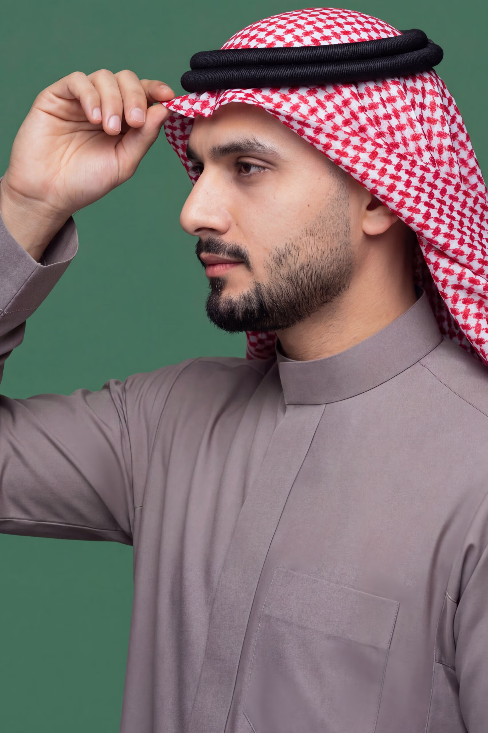 Pinkish Grey Saudi Thobe 4
