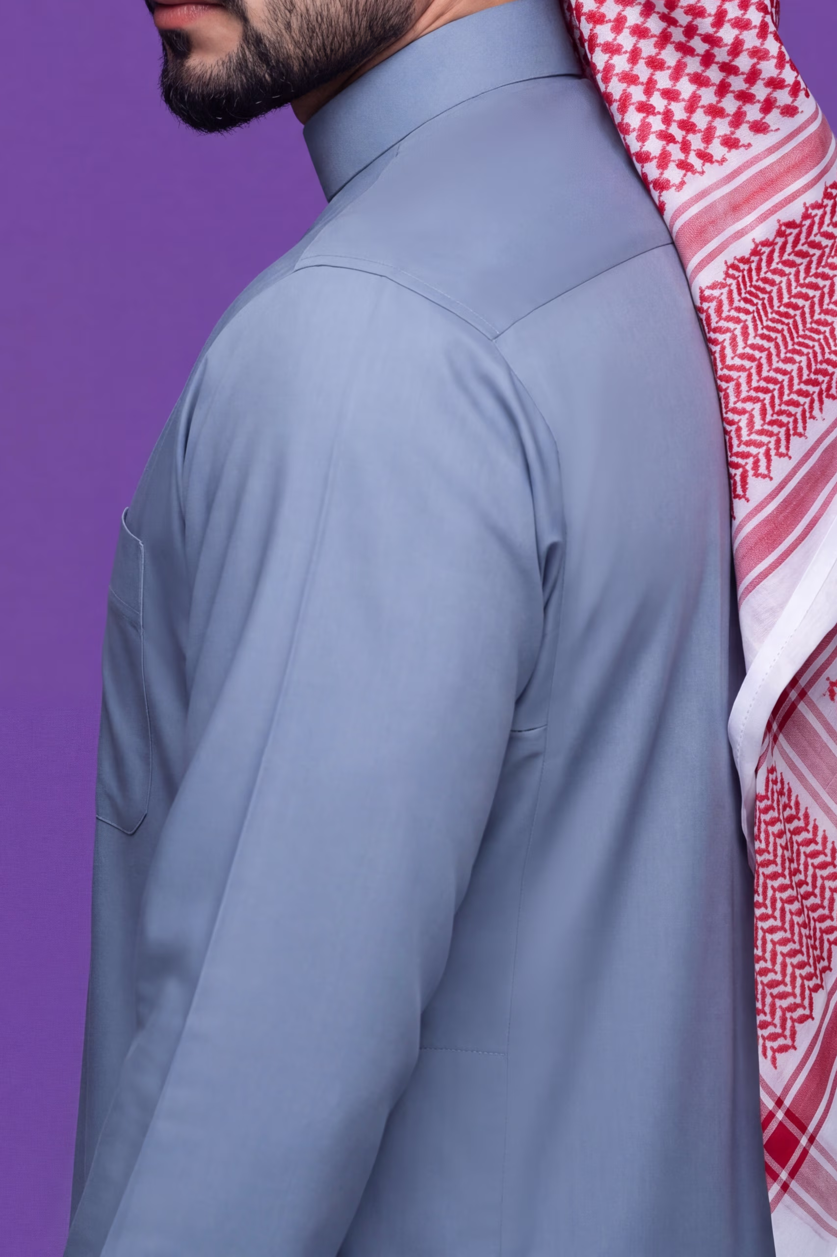 Steel Blue Saudi Thobe 9