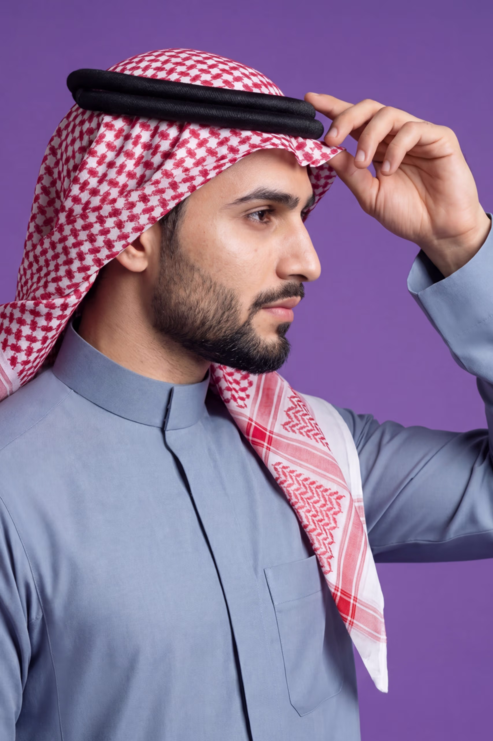 Steel Blue Saudi Thobe 8