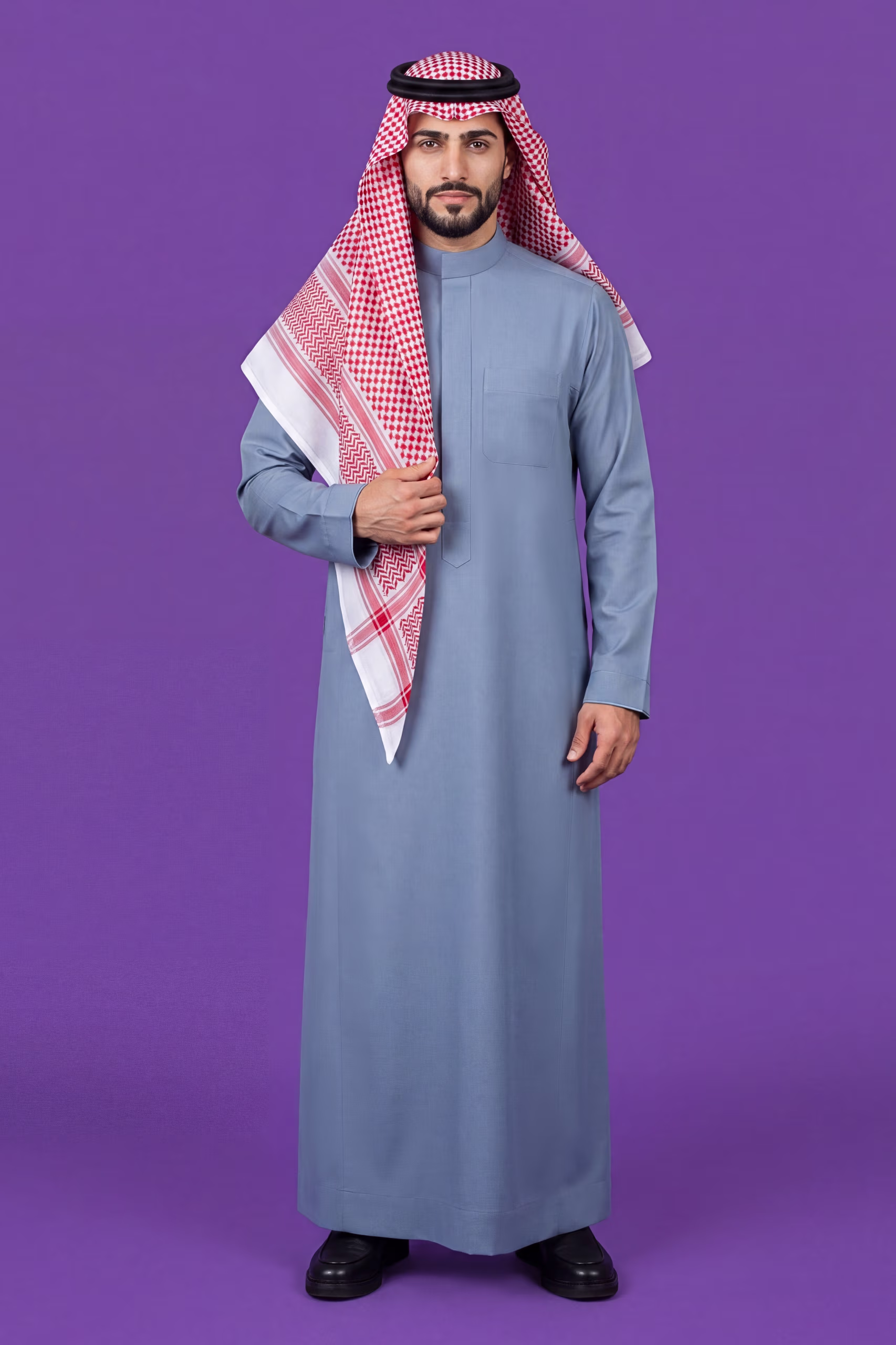 Steel Blue Saudi Thobe 7