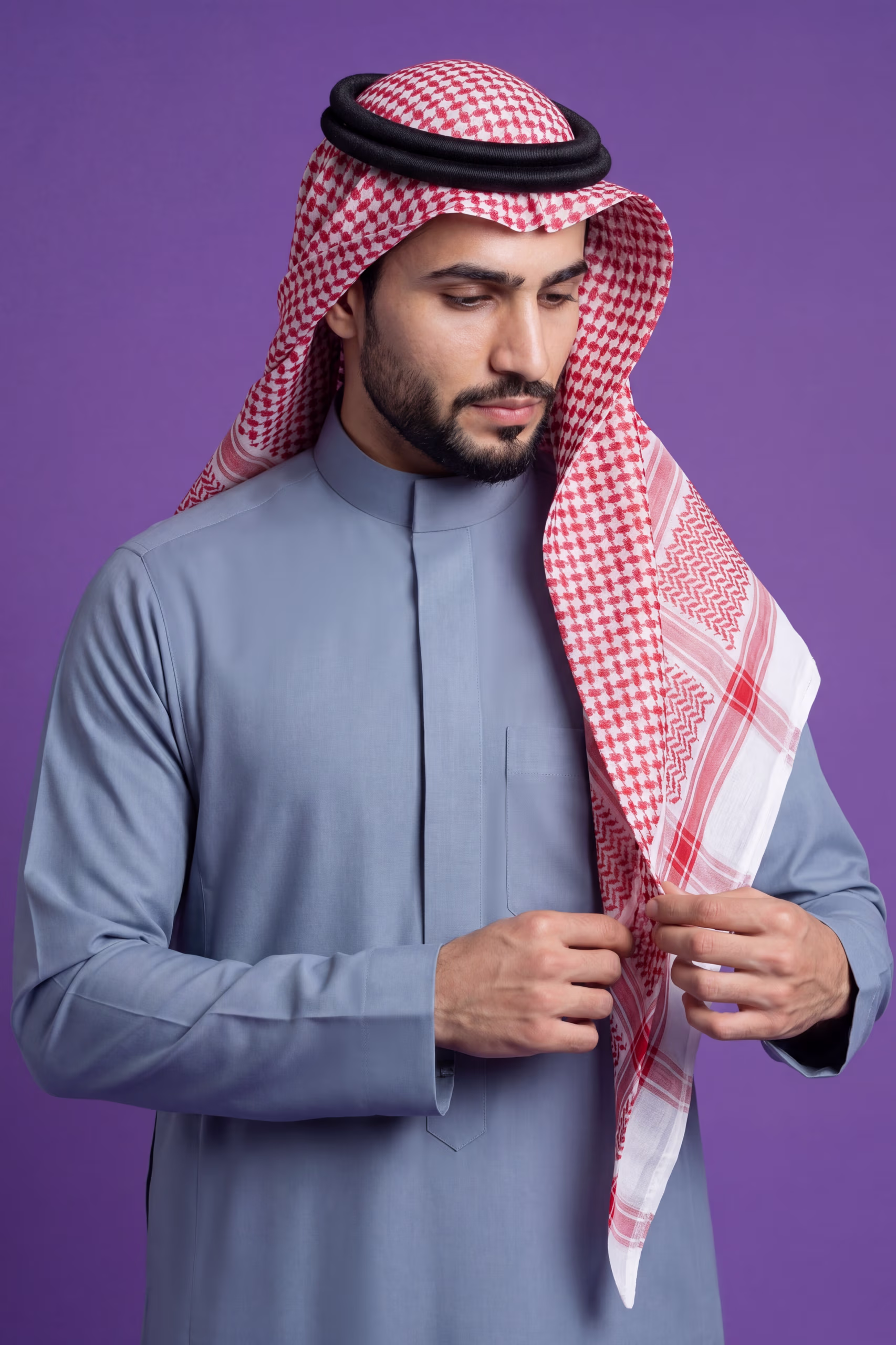Steel Blue Saudi Thobe 6
