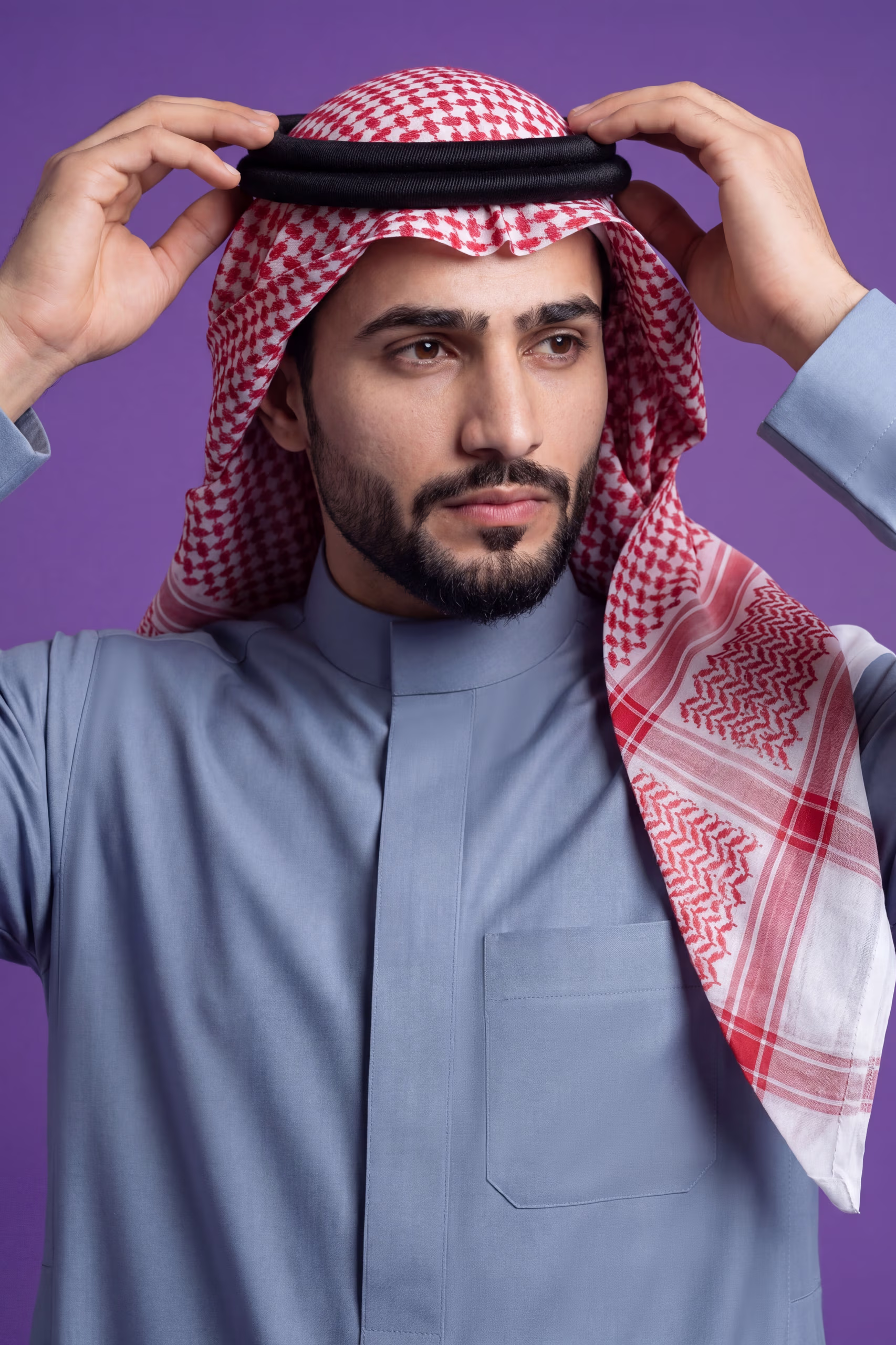 Steel Blue Saudi Thobe 3