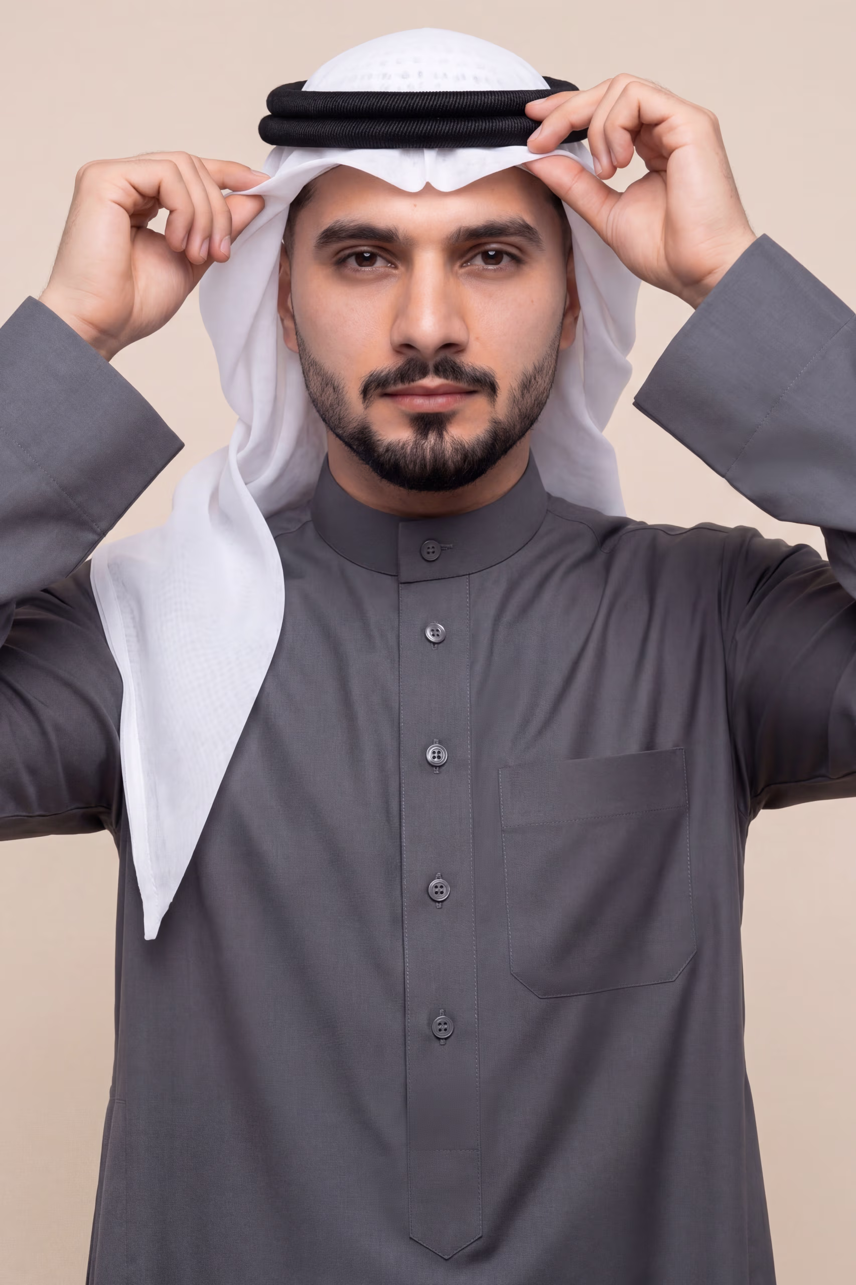 Dark Grey Saudi Thobe 2