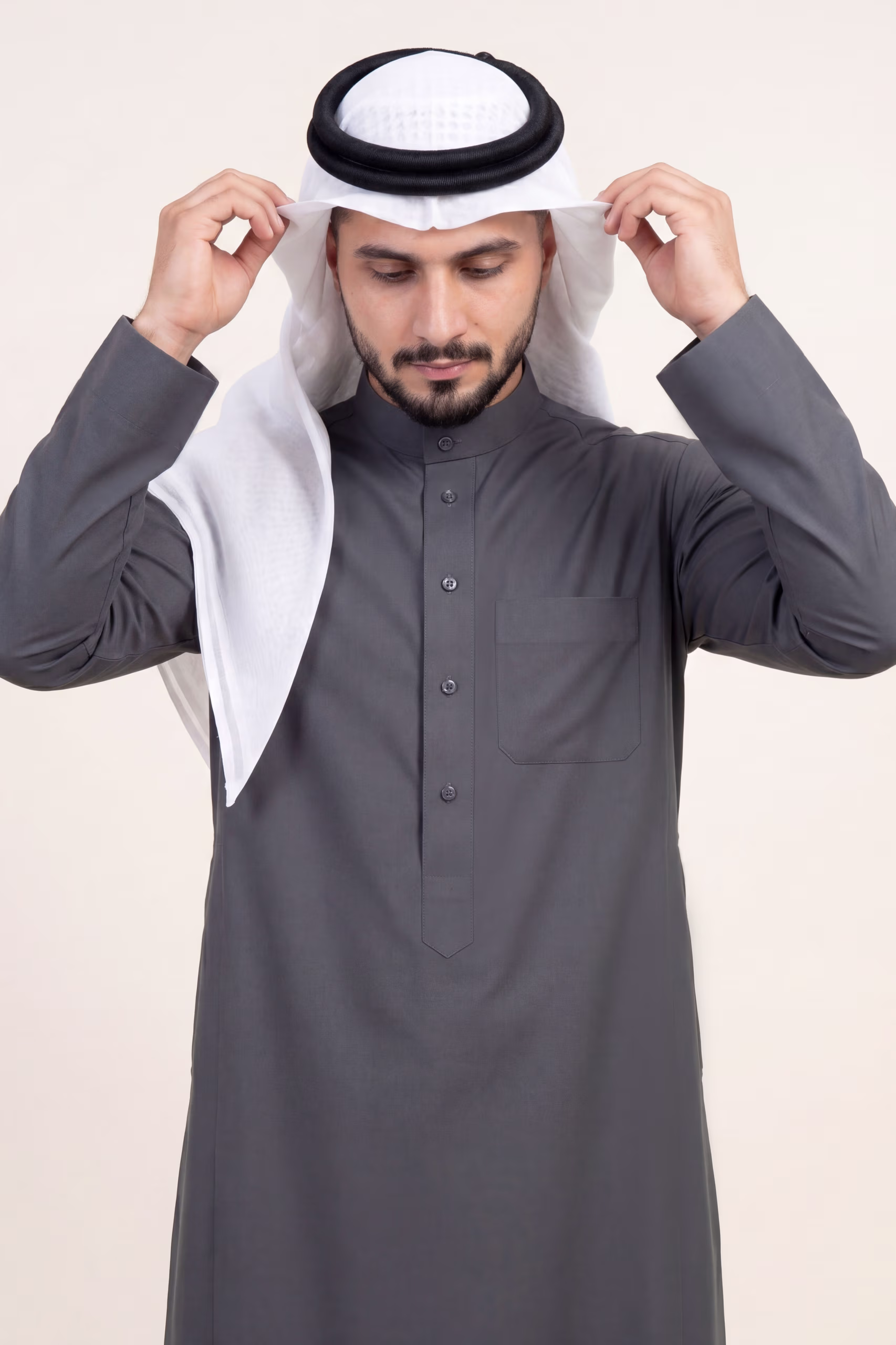 Dark Grey Saudi Thobe 7