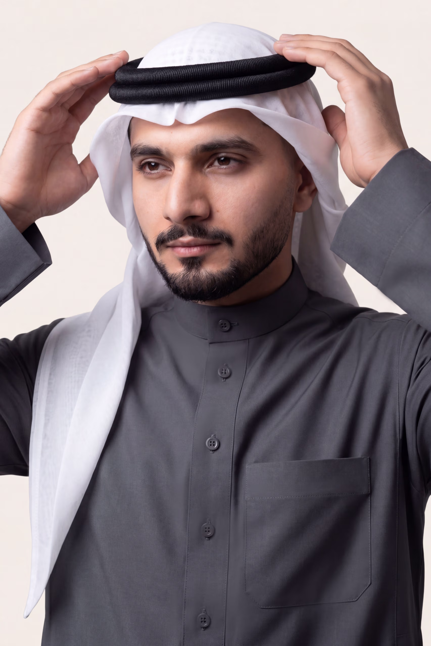 Dark Grey Saudi Thobe 5