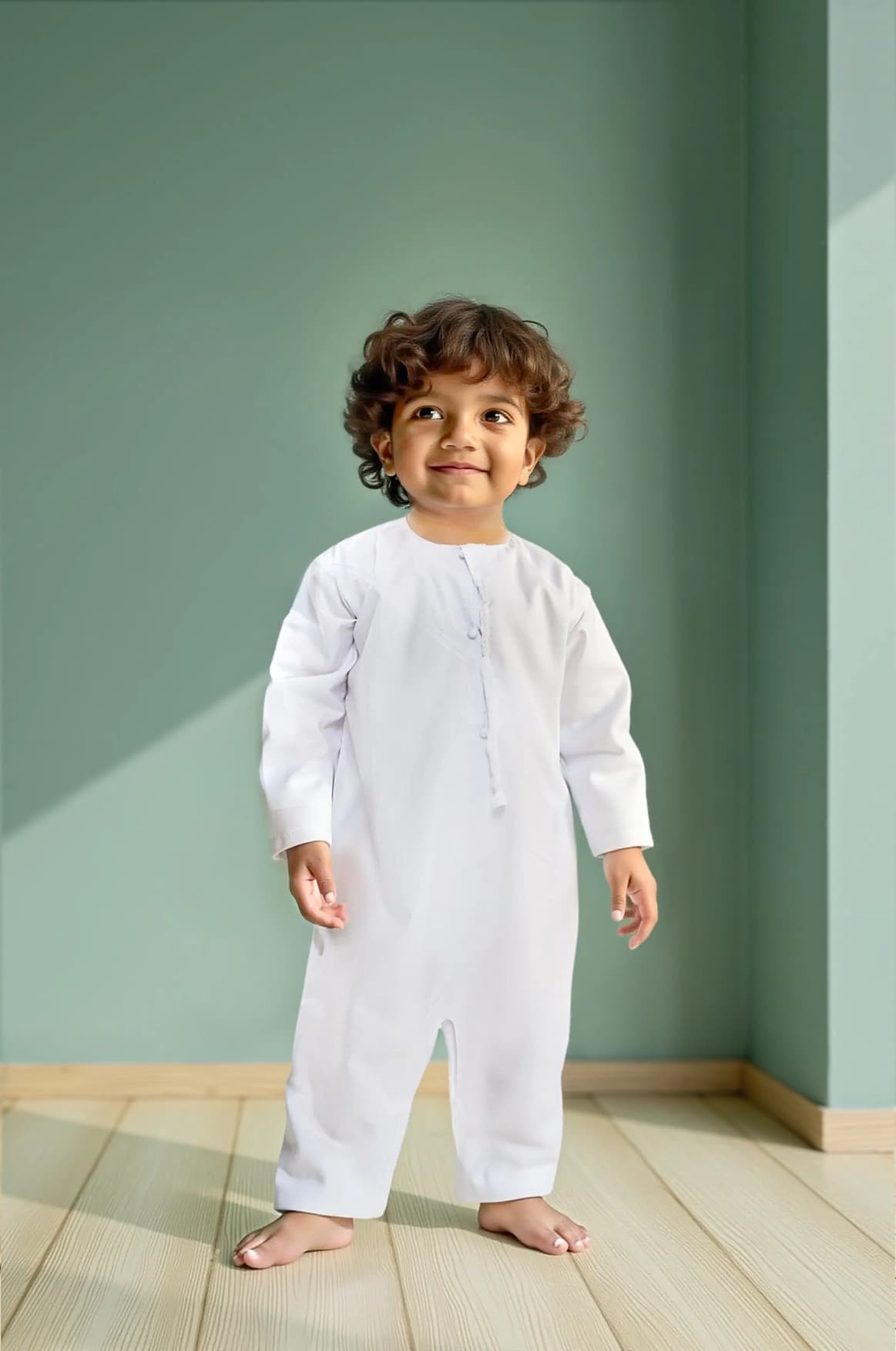 Kids Kandora by Shabab al Yola - Premium Fabric - 1