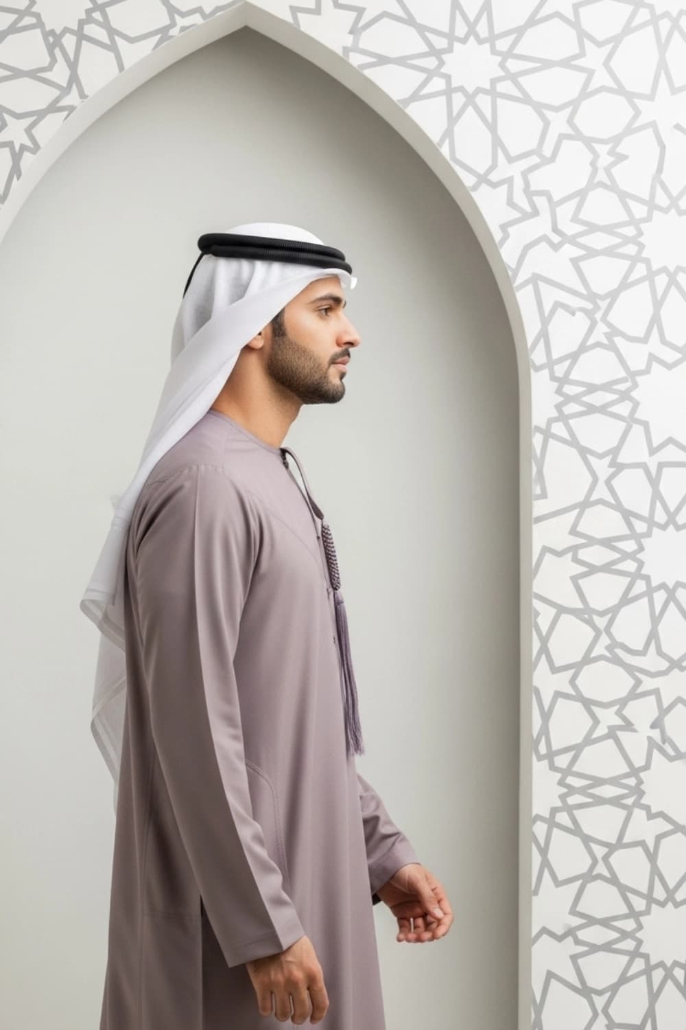 Warm Plum Kandura | Design by Shabab al Yola | Finest Fabric - Elite Edition thumbnail 4