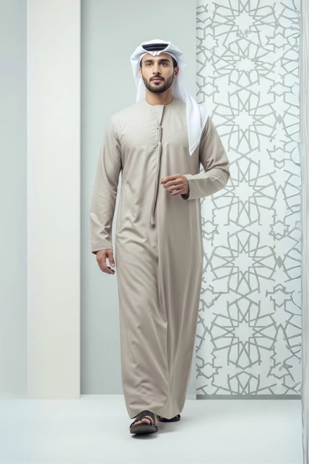 Sand Stone Emirati Kandura | By Shabab al Yola with Premium Japan Fabric - Stellar Edition - 1