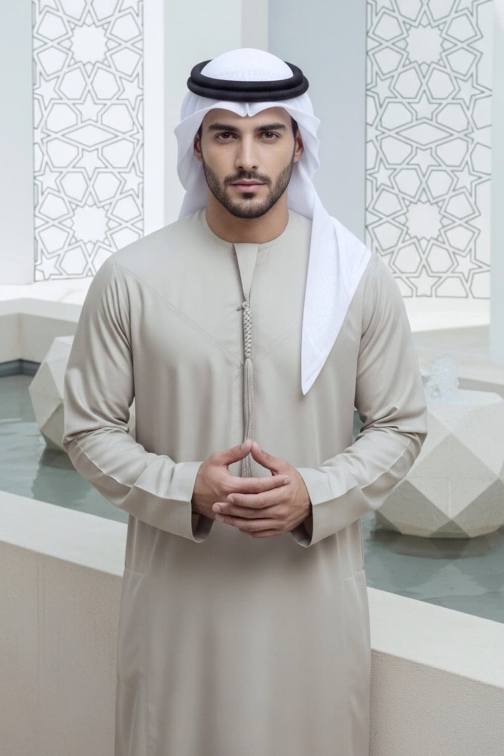 Sand Stone Emirati Kandura | By Shabab al Yola with Premium Japan Fabric - Stellar Edition - 2