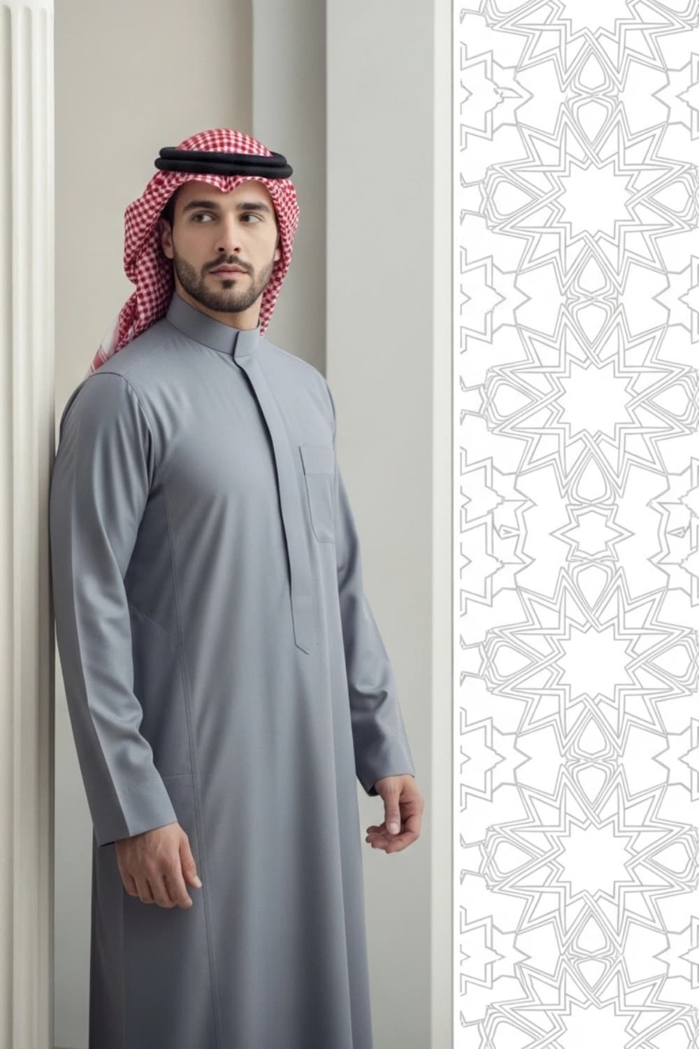 Grey Thobe | Wear Style by Shabab al Yola - Stellar Edition