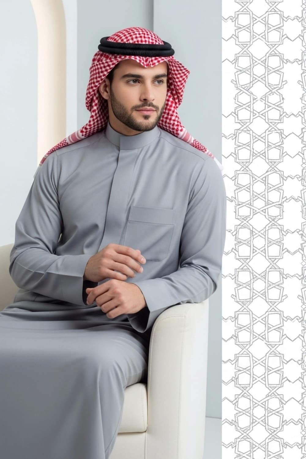Grey Thobe | Wear Style by Shabab al Yola - Stellar Edition