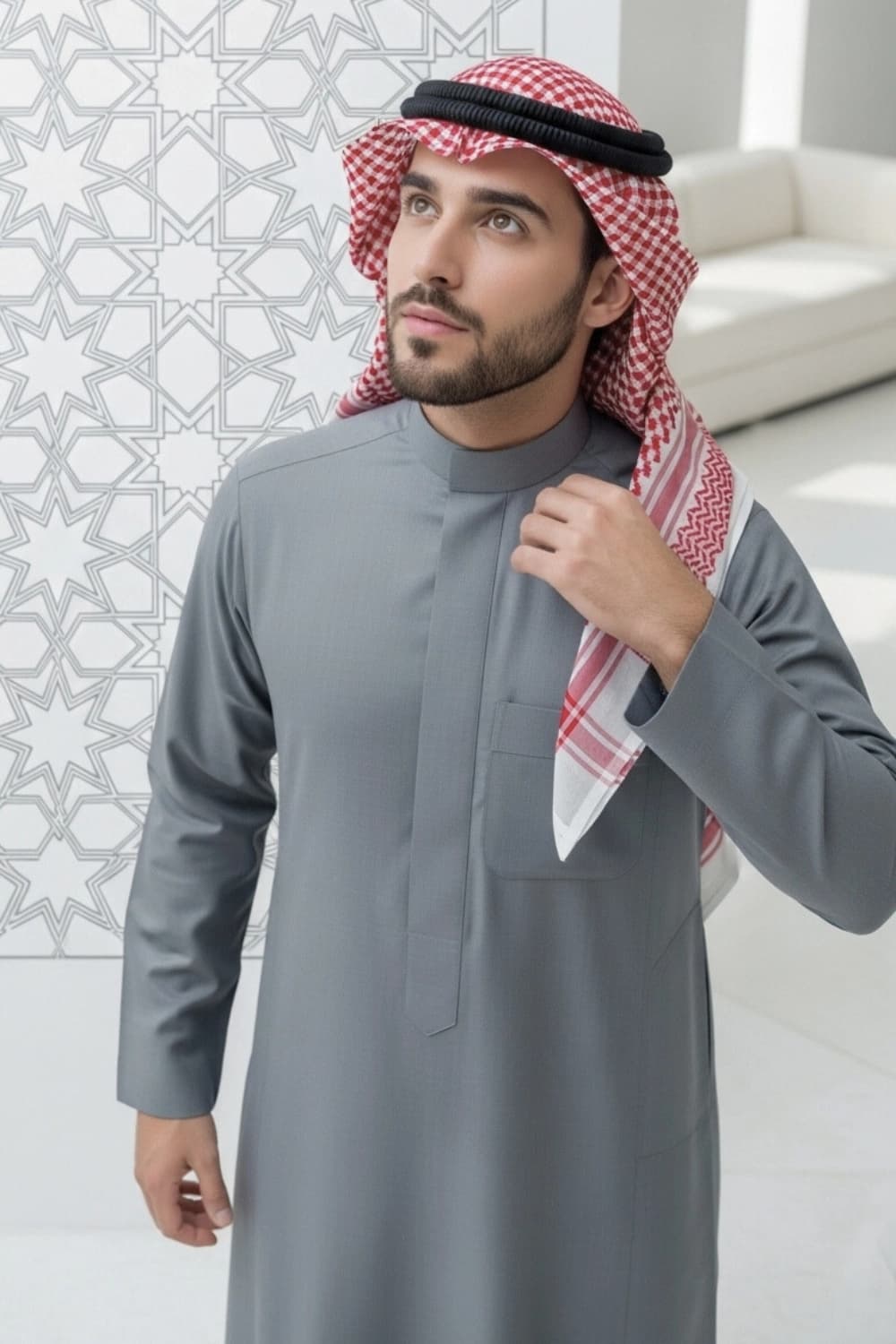 Grey Thobe | Wear Style by Shabab al Yola - Stellar Edition