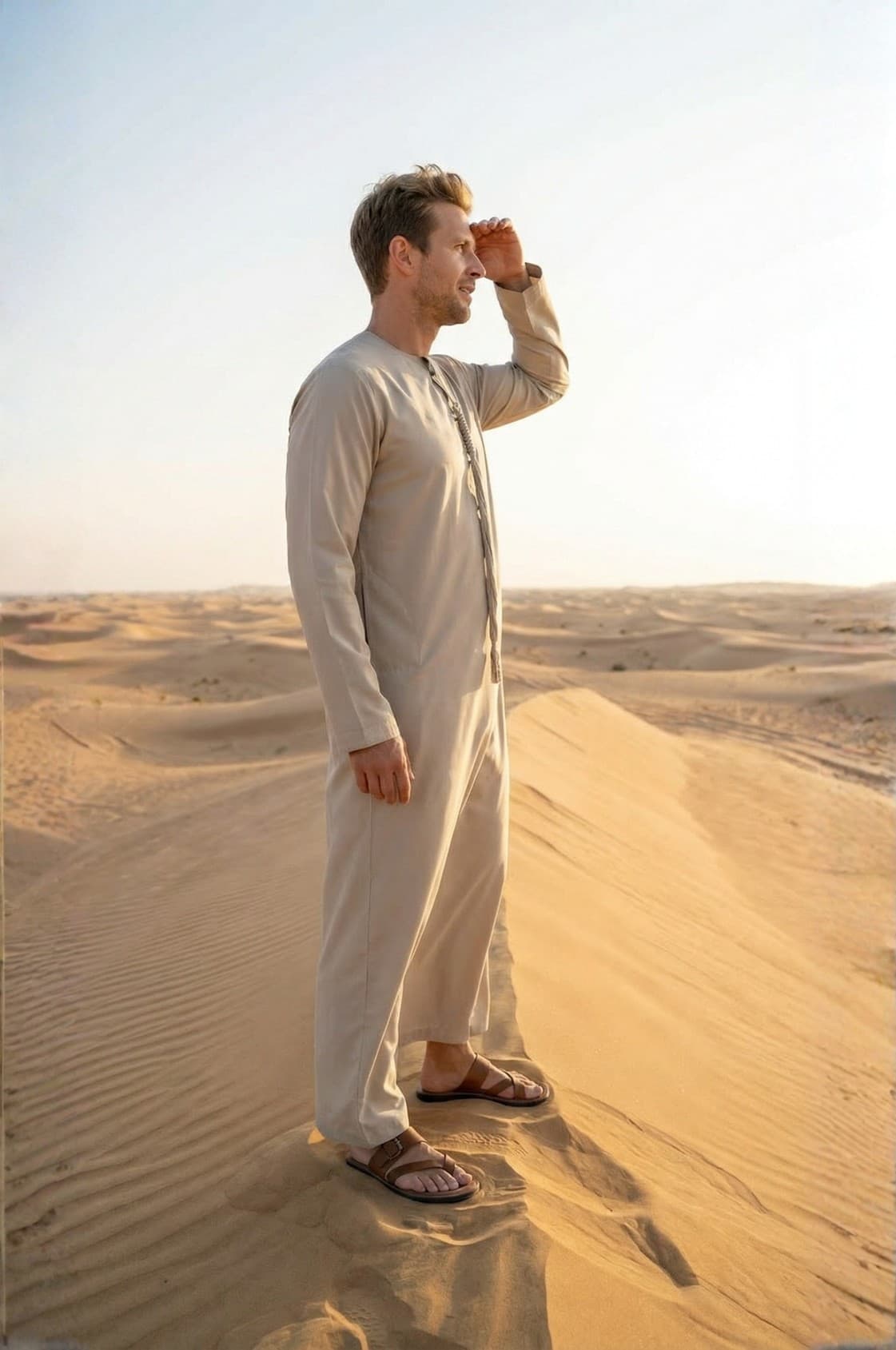 Light Beige Desert Kandora | Foreigners Edition by Shabab al Yola - Explorer Collection thumbnail 2