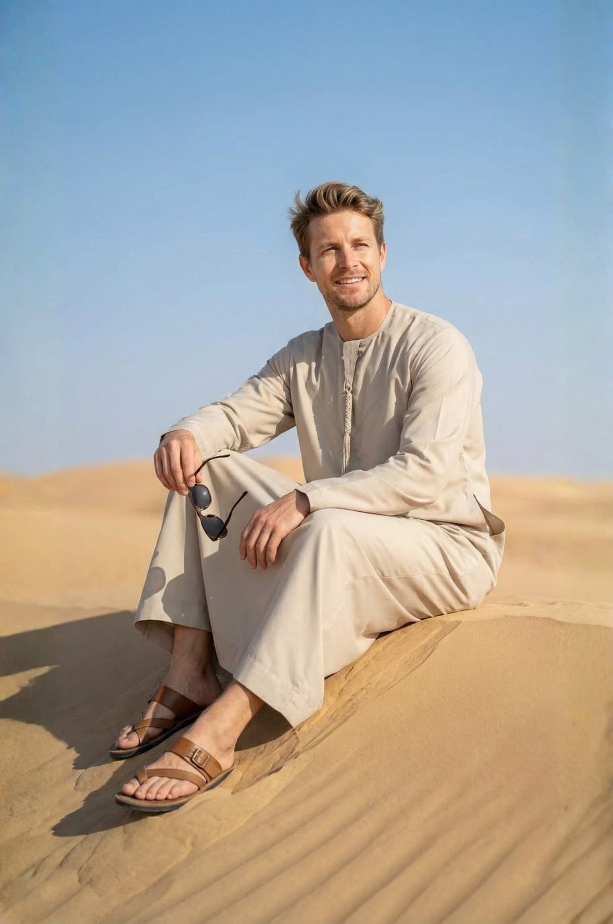 Light Beige Desert Kandora | Foreigners Edition by Shabab al Yola - Explorer Collection thumbnail 4