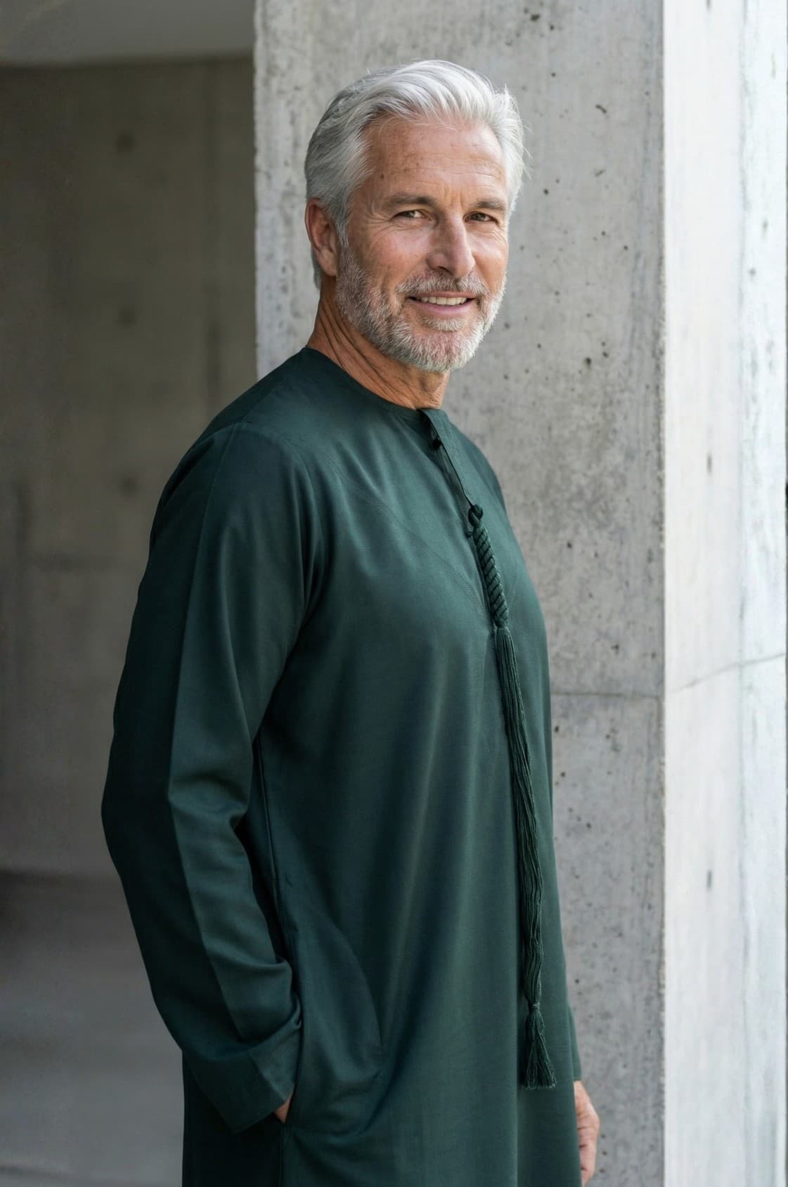 كندورة بريستيج باللون الأخضر الداكن | إصدار فيب VIP من شباب اليولة - مجموعة التنفيذيين - 3