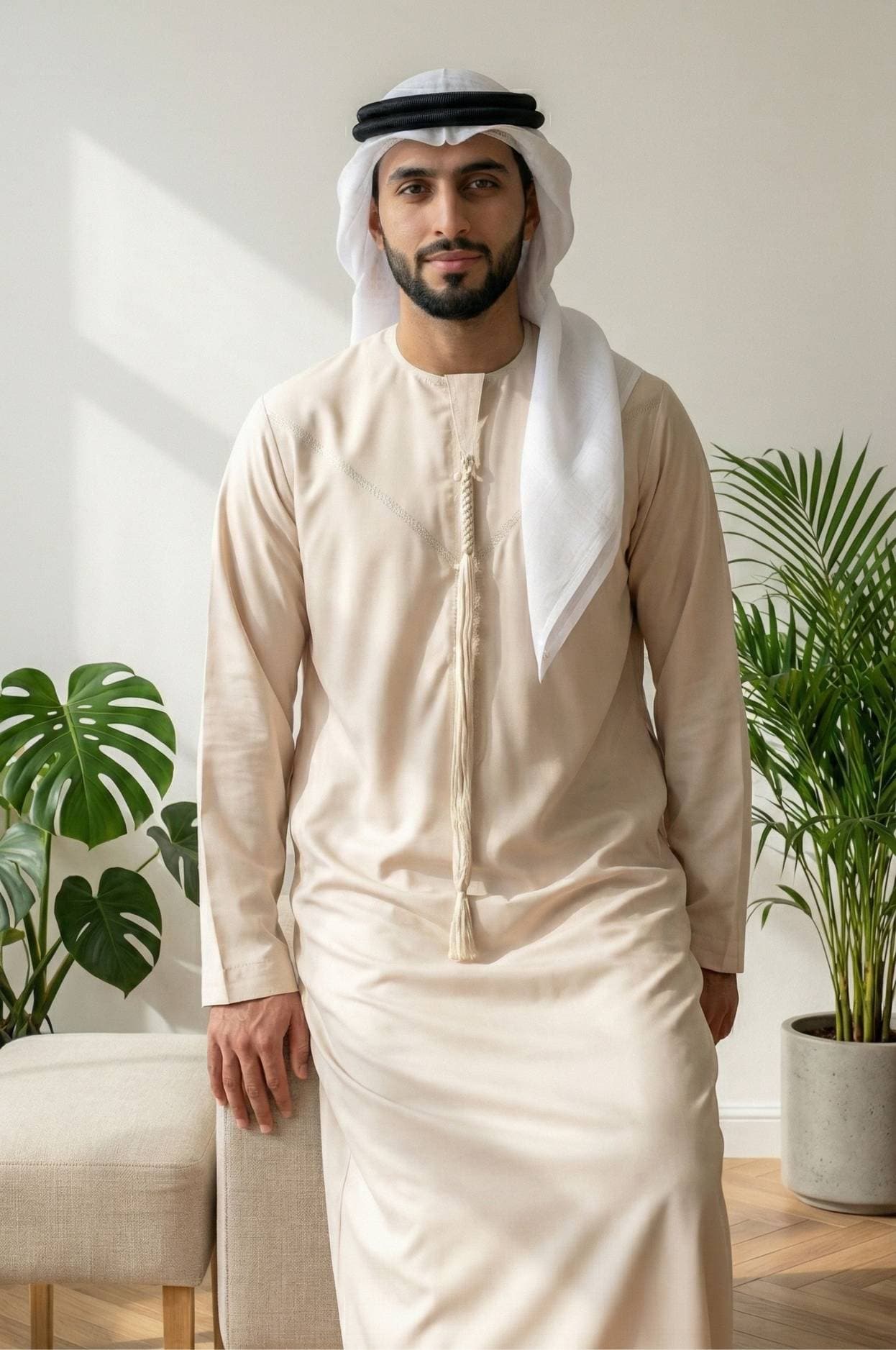 Semiramis Wool Kandora — Light Tan | Heritage Collection