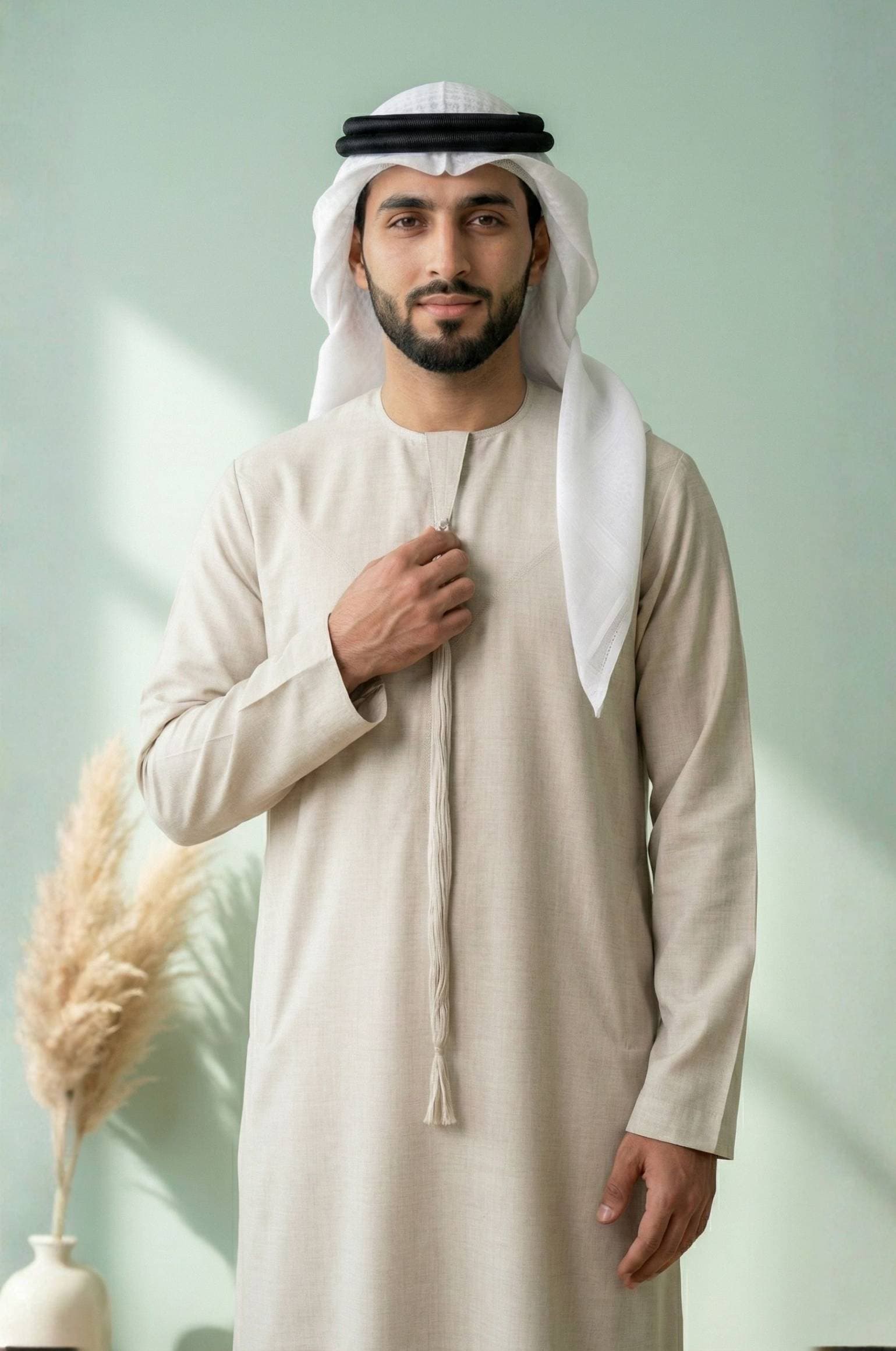 Semiramis Wool Kandora — Antique White | Heritage Collection