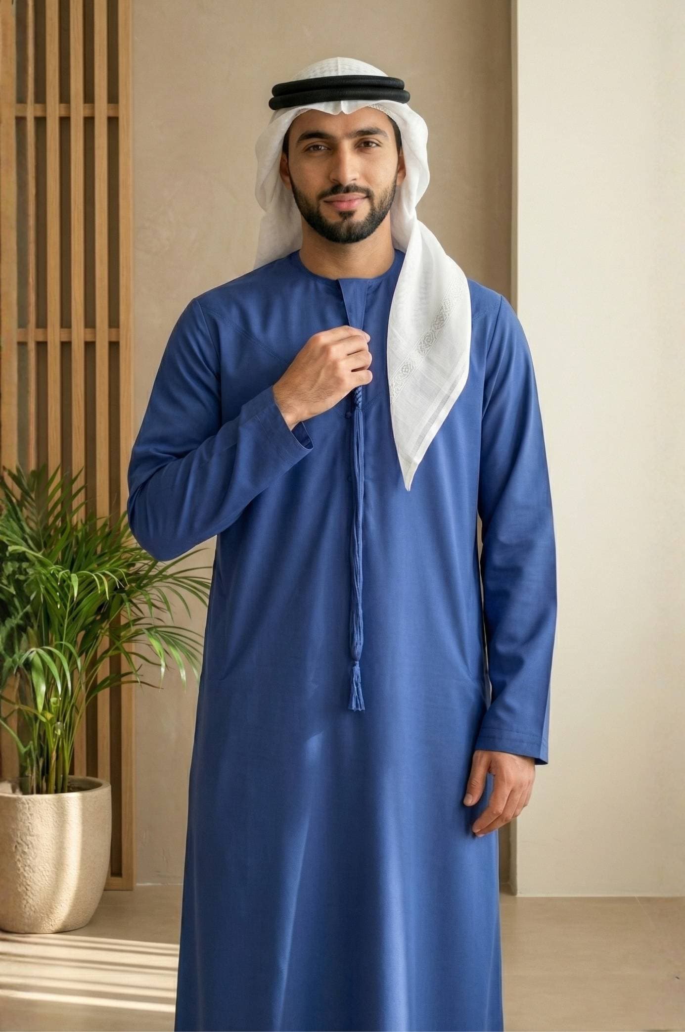 Harrisons Wool Kandora — Navy Blue | British Heritage Collection