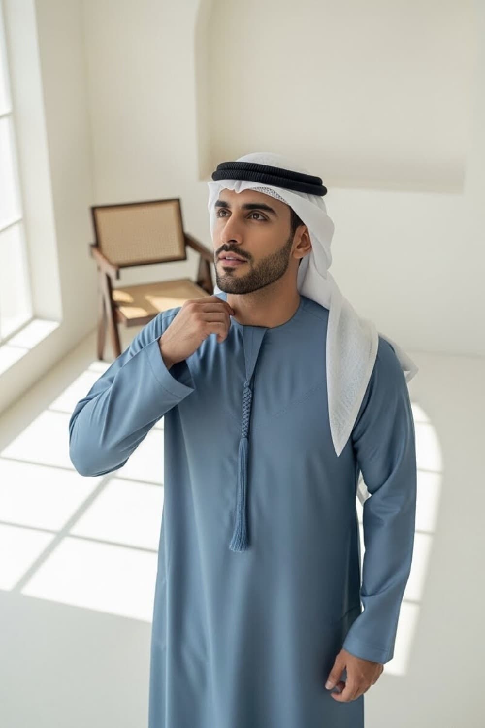 Montgomery Wool Kandora — Air Force Blue | Winter Collection