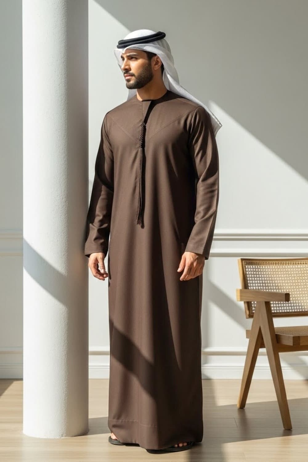 Montgomery Wool Kandora — Chocolate Brown | Winter Collection