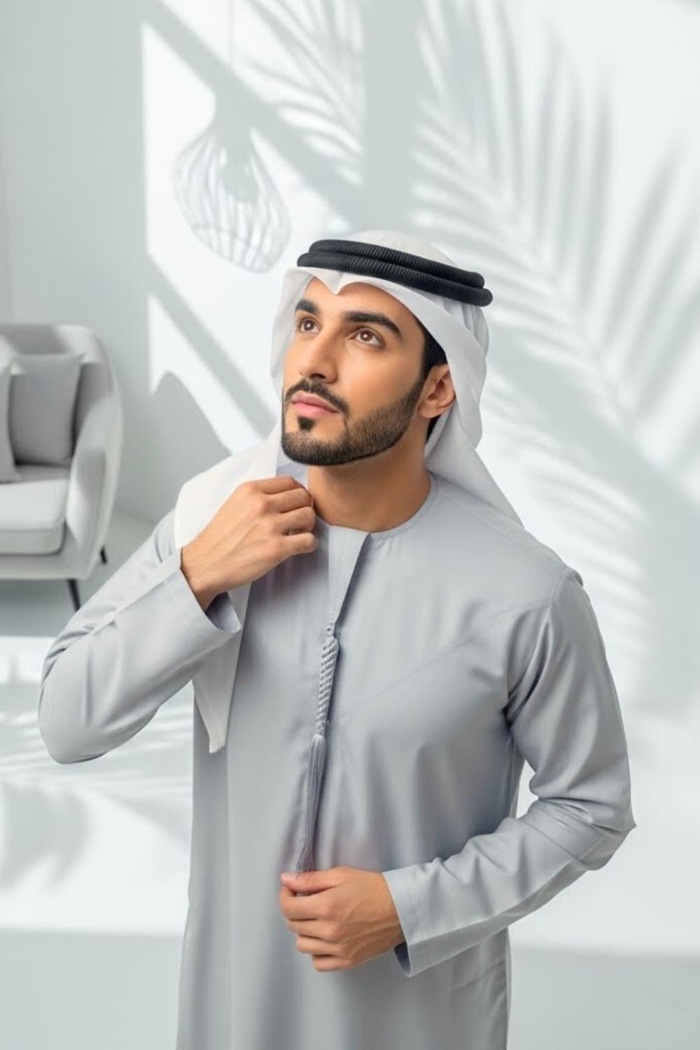 Montgomery Wool Kandora — Silver Grey | Winter Collection