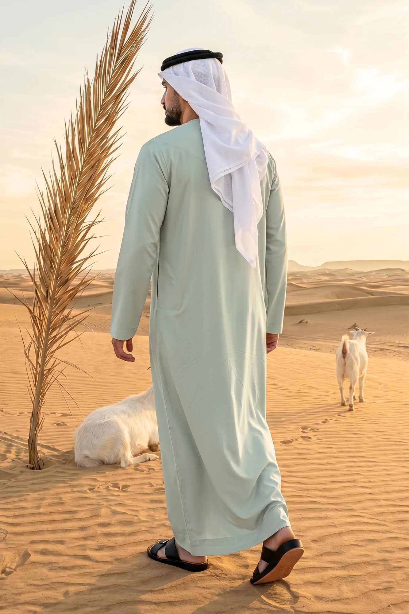 كندورة إماراتية لون غيوم البحر - 2