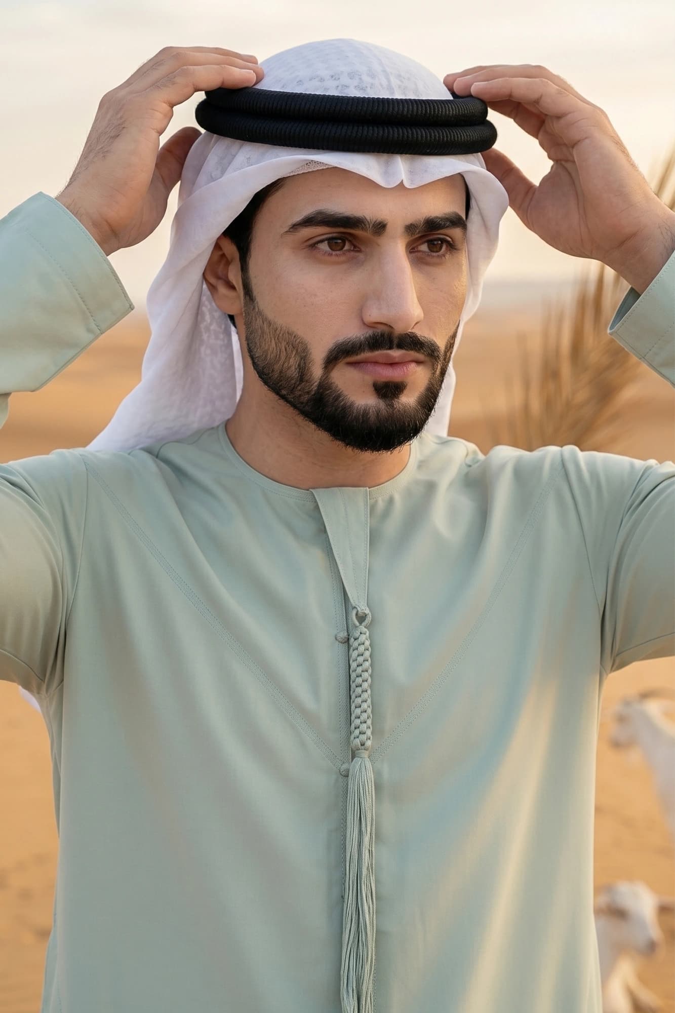 كندورة إماراتية لون غيوم البحر - 7