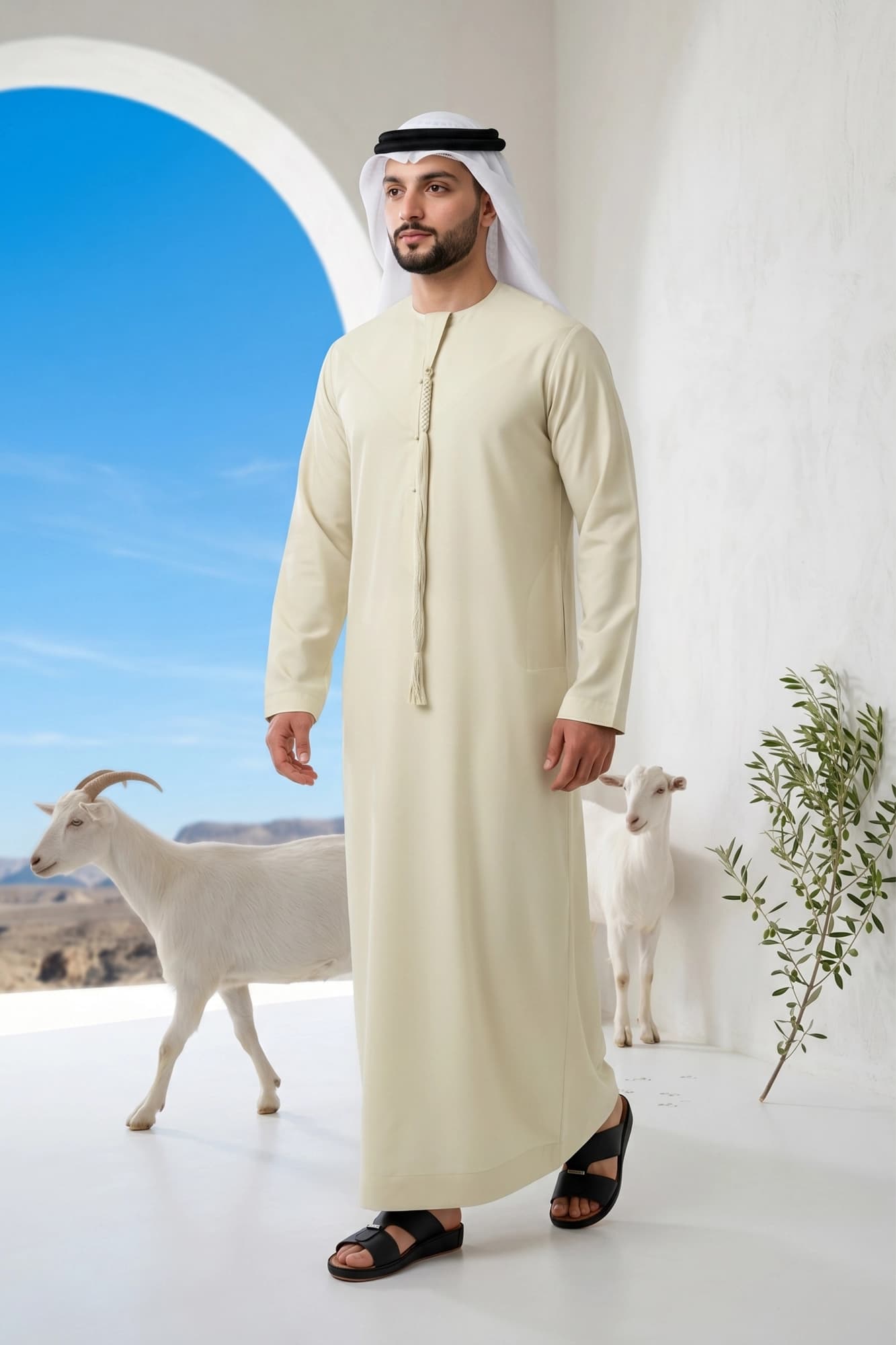 Pale Lemon Emirati Kandora - 2