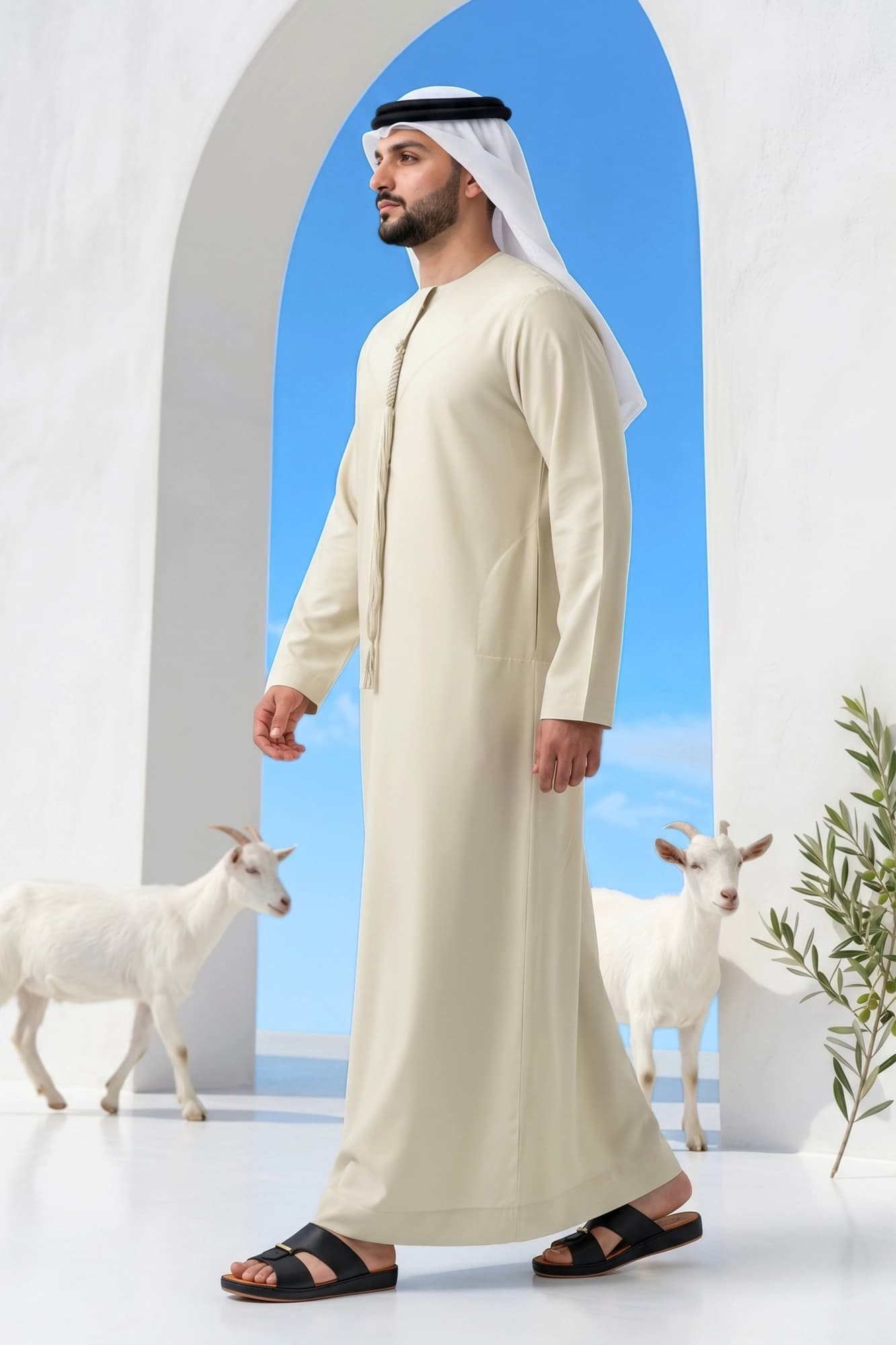 Pale Lemon Emirati Kandora - 4
