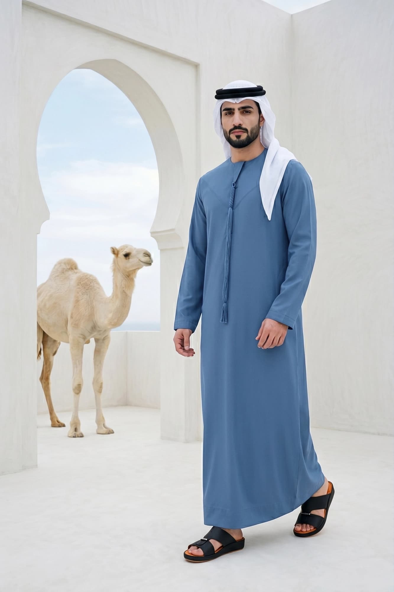 كندورة الإماراتية باللون الكوبالت - 4