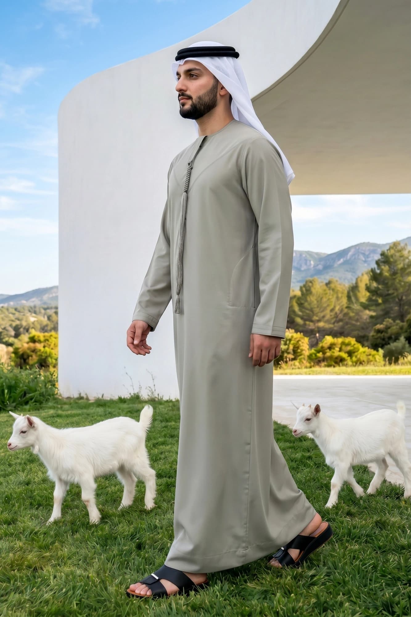 Retro Grey Emirati Kandora - 3
